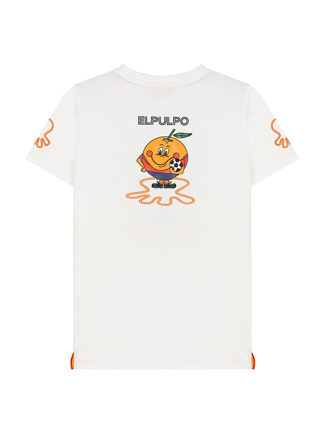 CHILDREN'S T-SHIRT WITH TRIPLE ORANGE EMBLEM PRINT IN PURE WHITE