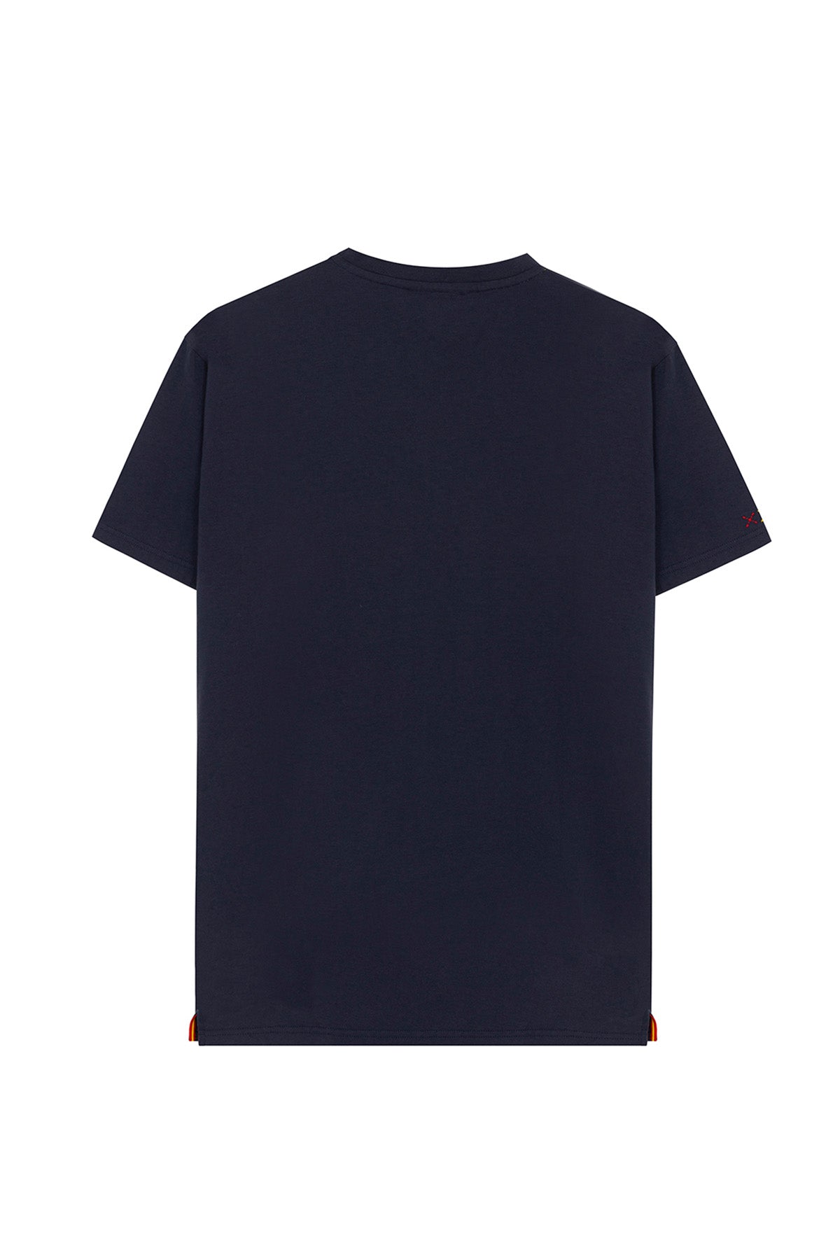 DELAVÉ NAVY BLUE FOOTBALL MATCH DRAWN PRINT T-SHIRT