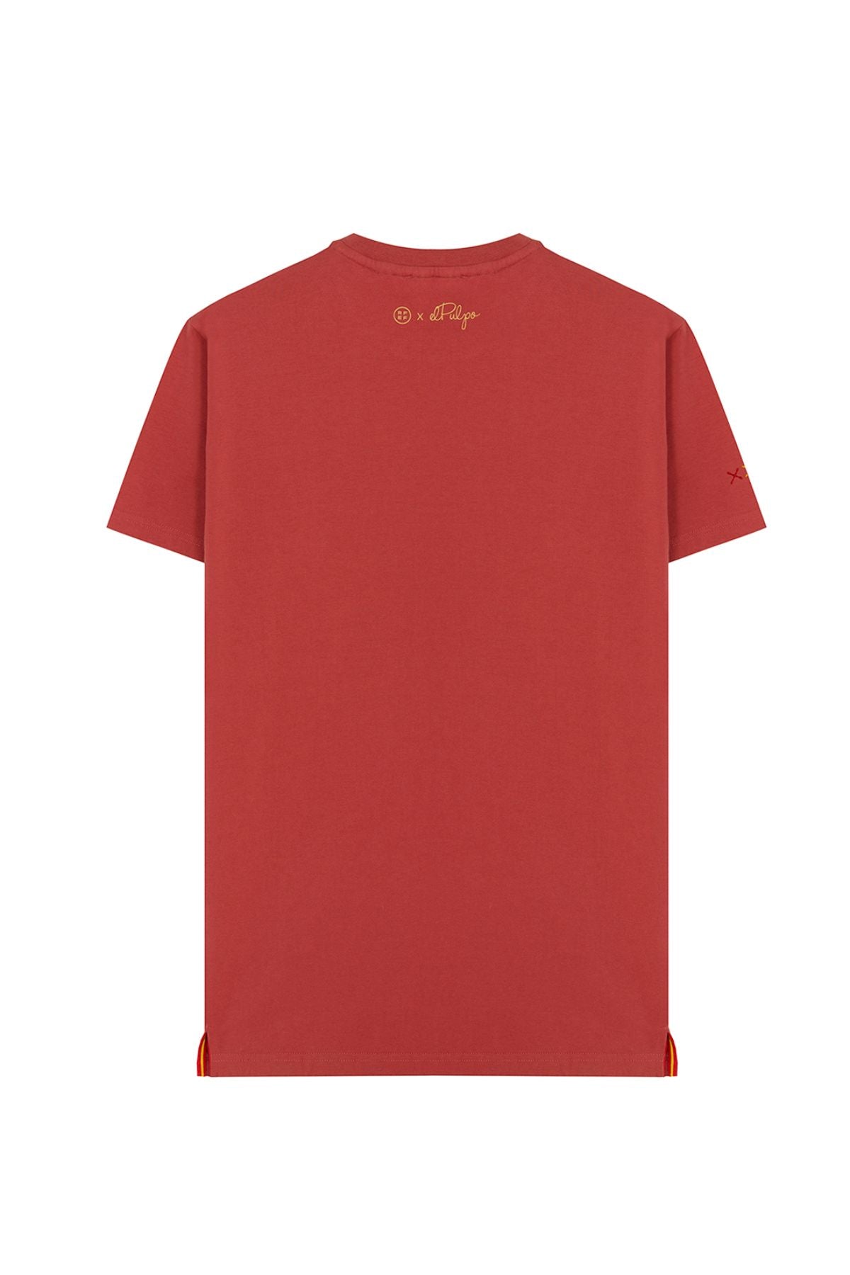 CAMISETA ESTAMPADO ELPULPO Y NARANJITO ROJO DELAVÉ