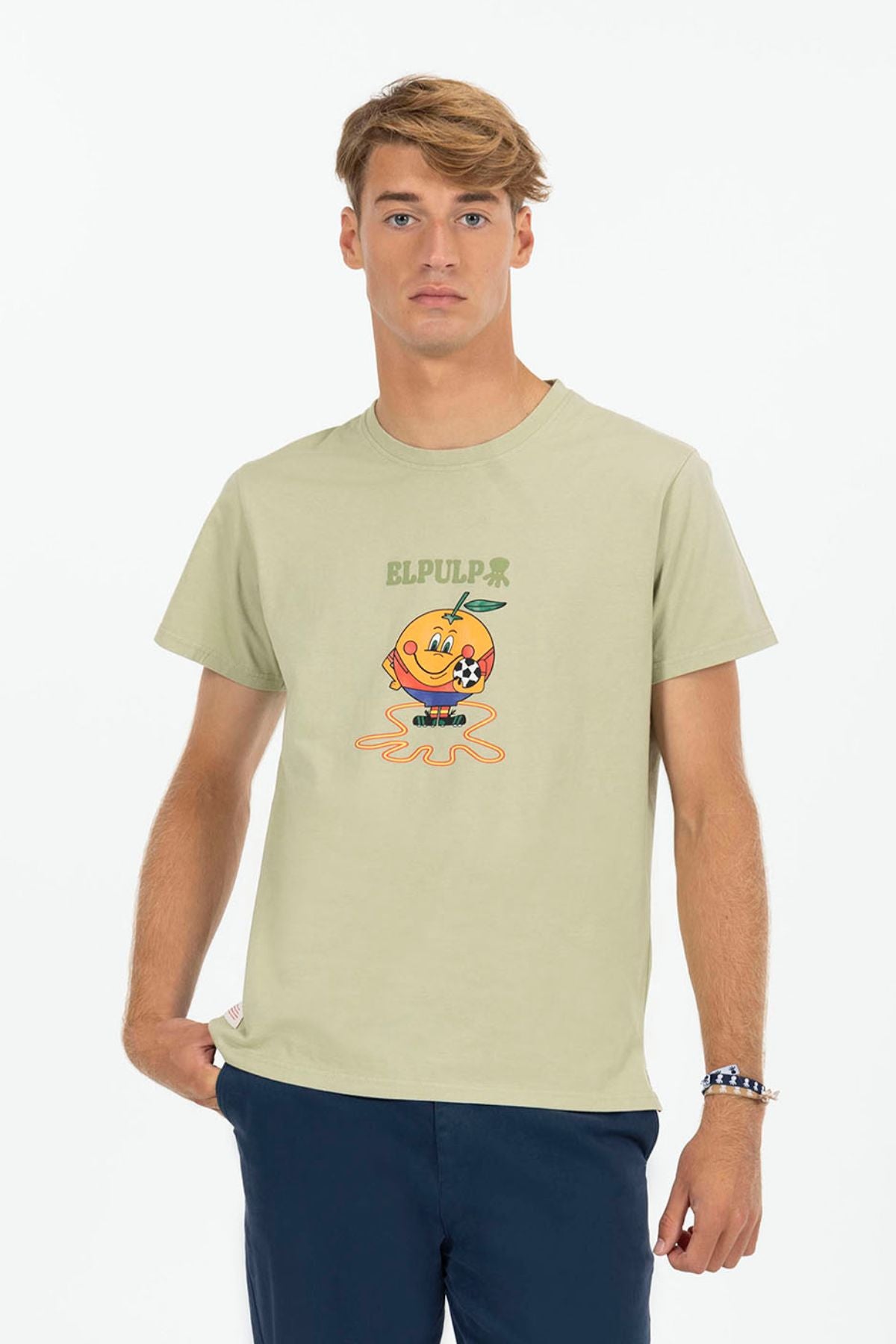 CAMISETA ESTAMPADO ELPULPO Y NARANJITO VERDE SALVIA