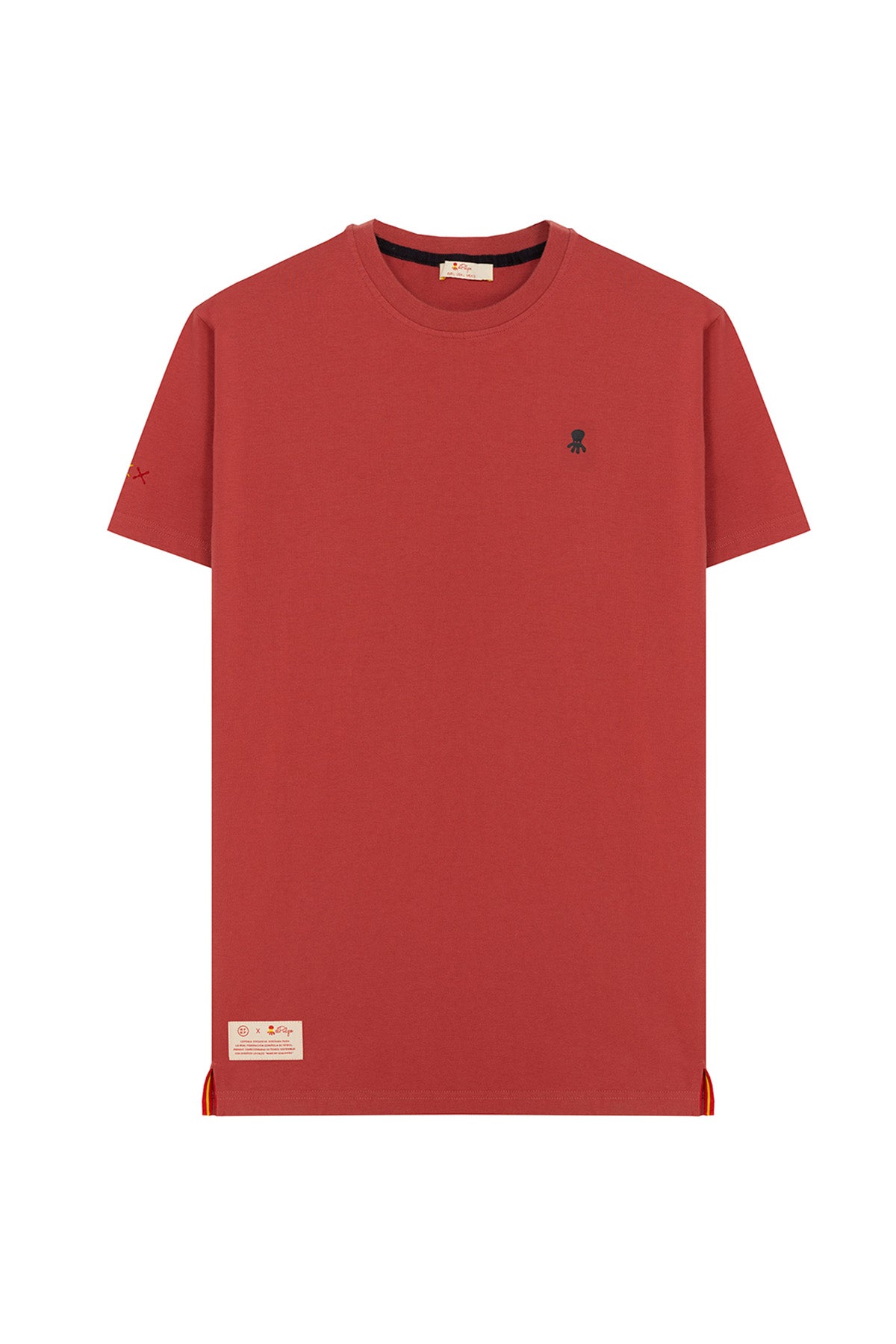 CAMISETA ESTAMPADO GRÁFICO DESGASTADO FÚTBOL ROJO DELAVÉ