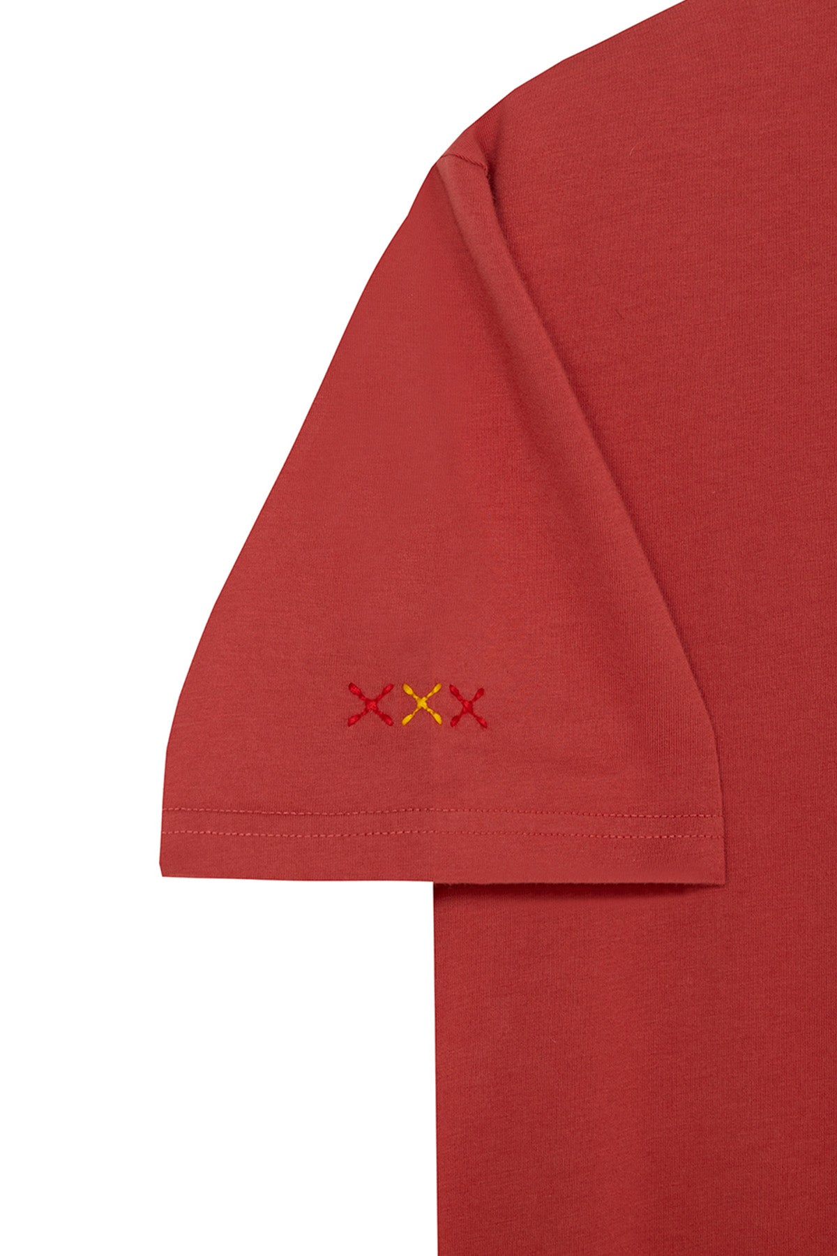CAMISETA ESTAMPADO GRÁFICO DESGASTADO FÚTBOL ROJO DELAVÉ