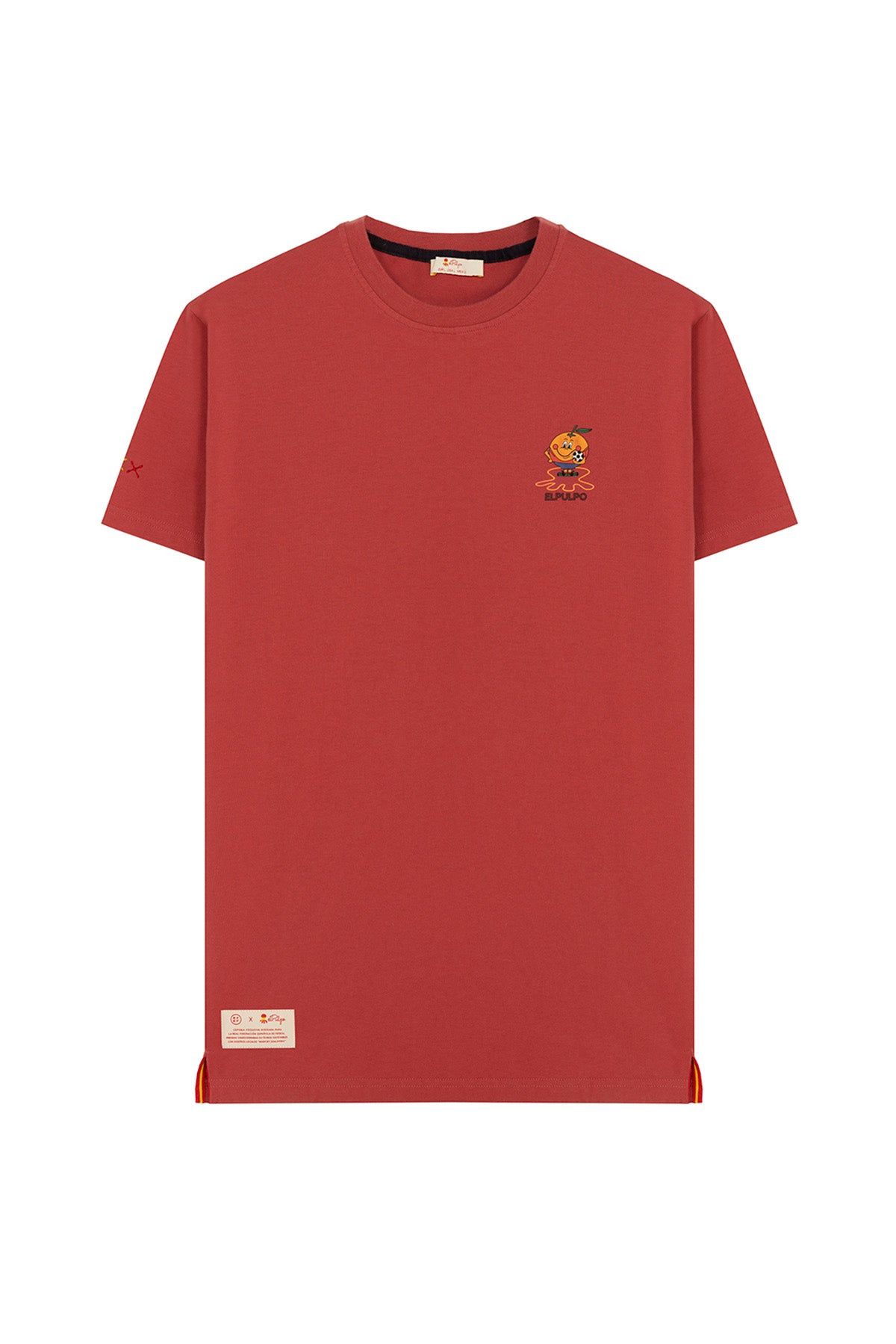 CAMISETA ESTAMPADO PECHO NARANJITO ROJO DELAVÉ