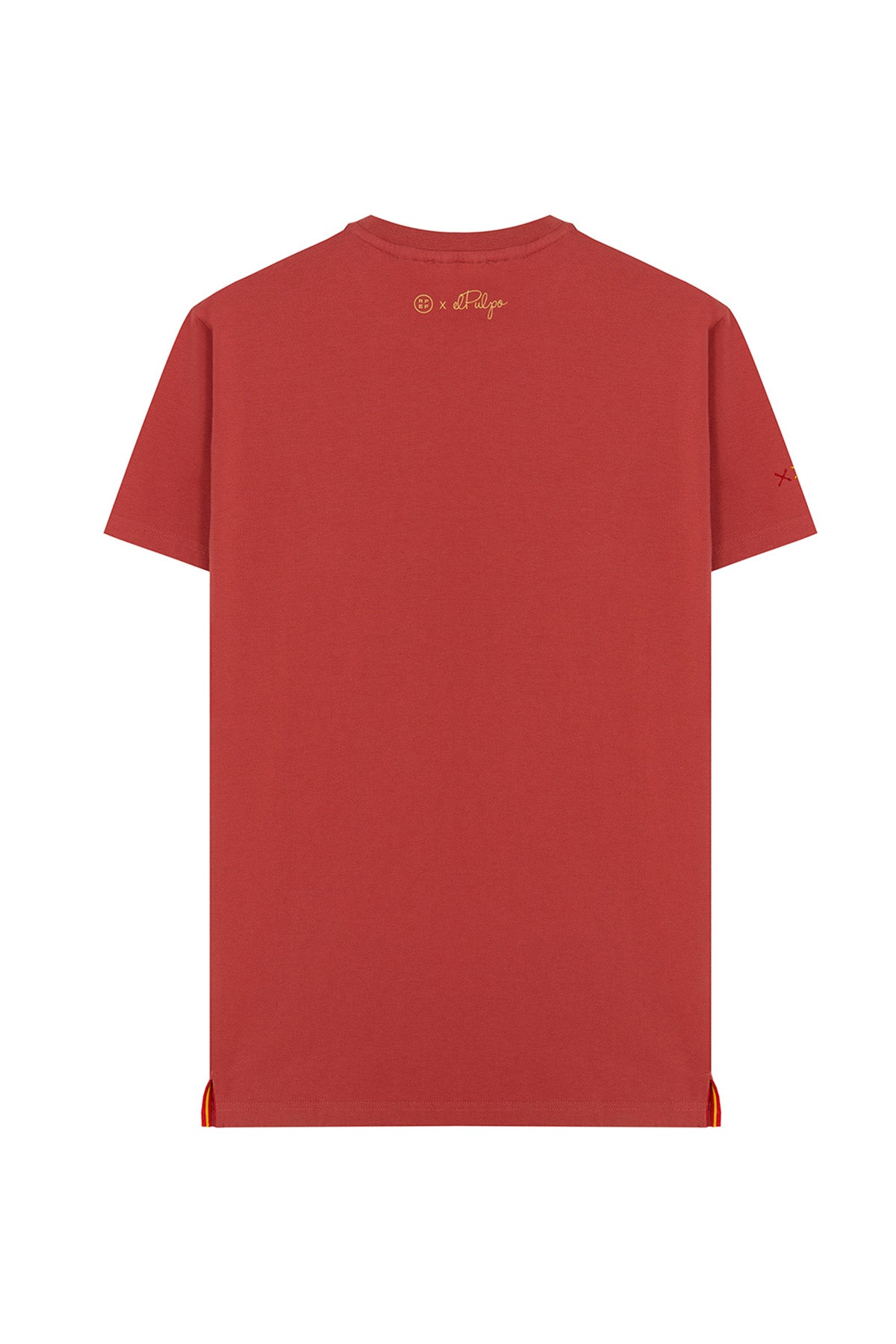 CAMISETA ESTAMPADO PECHO NARANJITO ROJO DELAVÉ