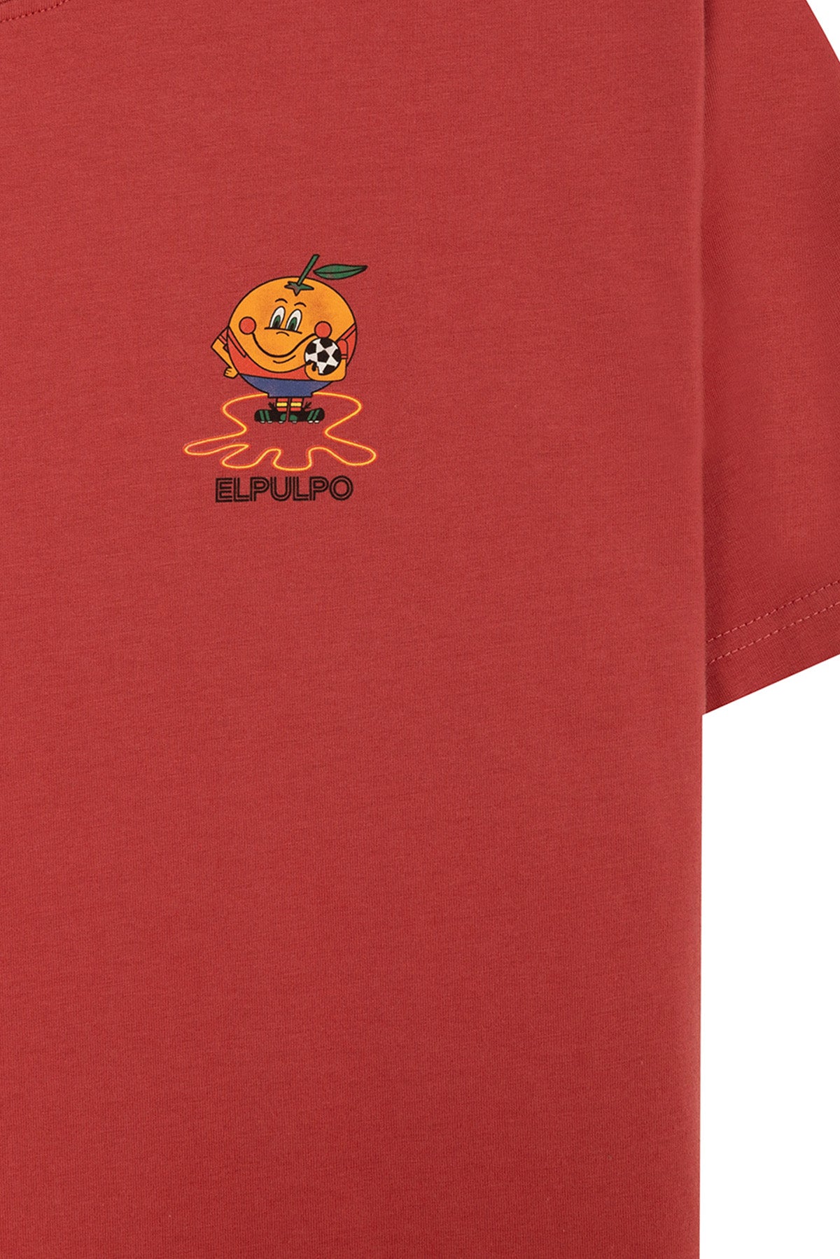CAMISETA ESTAMPADO PECHO NARANJITO ROJO DELAVÉ
