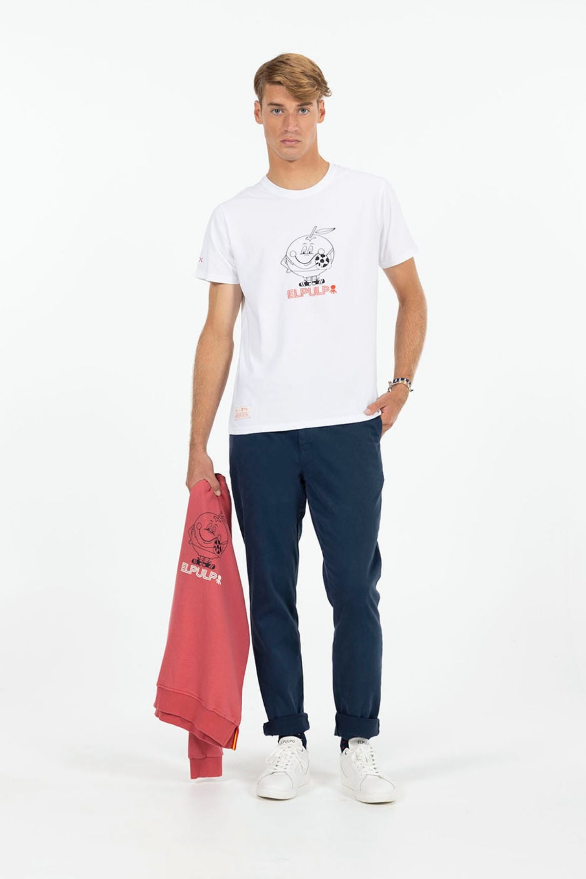 CAMISETA ESTAMPADO SILUETA NARANJITO BLANCO PURO