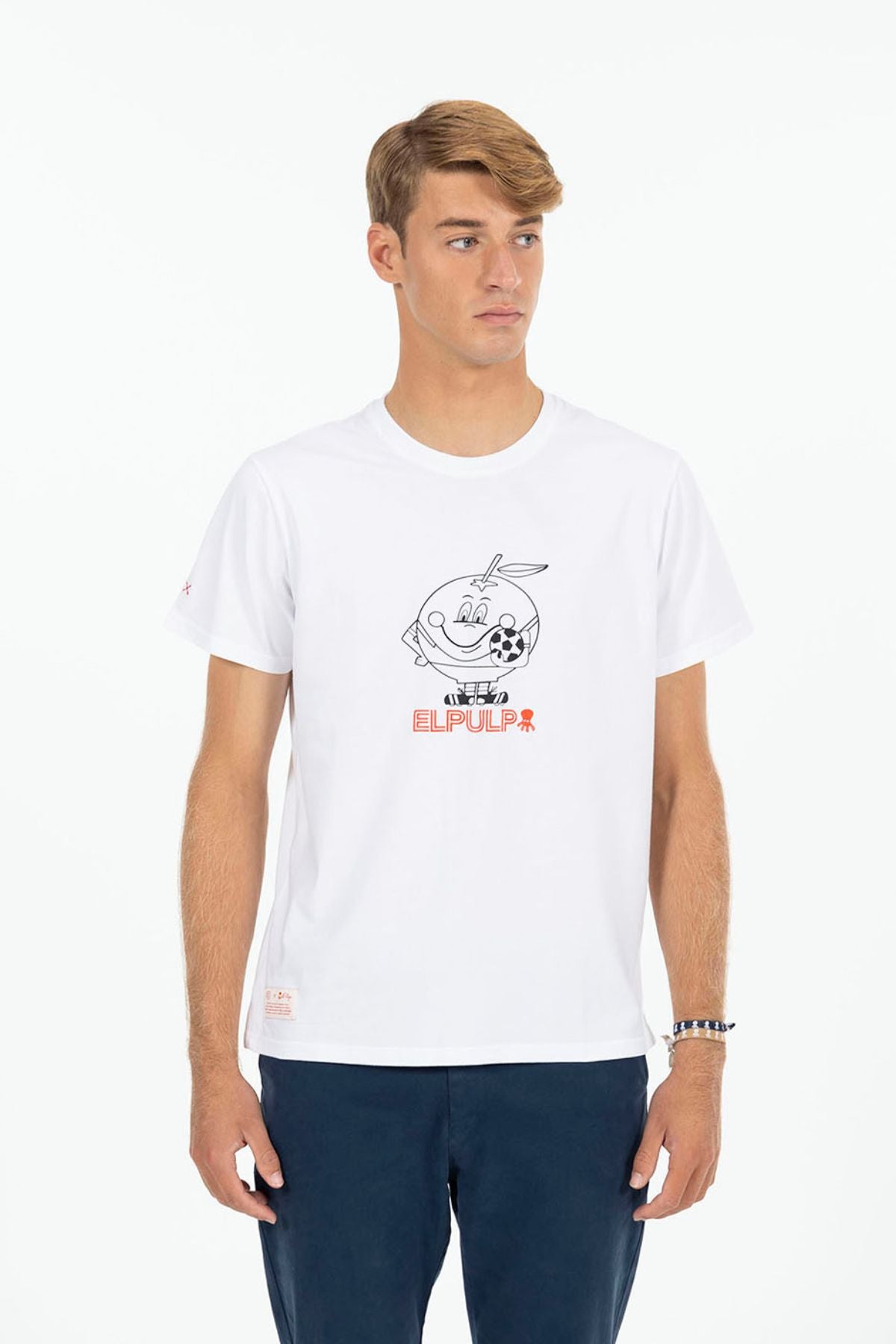 CAMISETA ESTAMPADO SILUETA NARANJITO BLANCO PURO