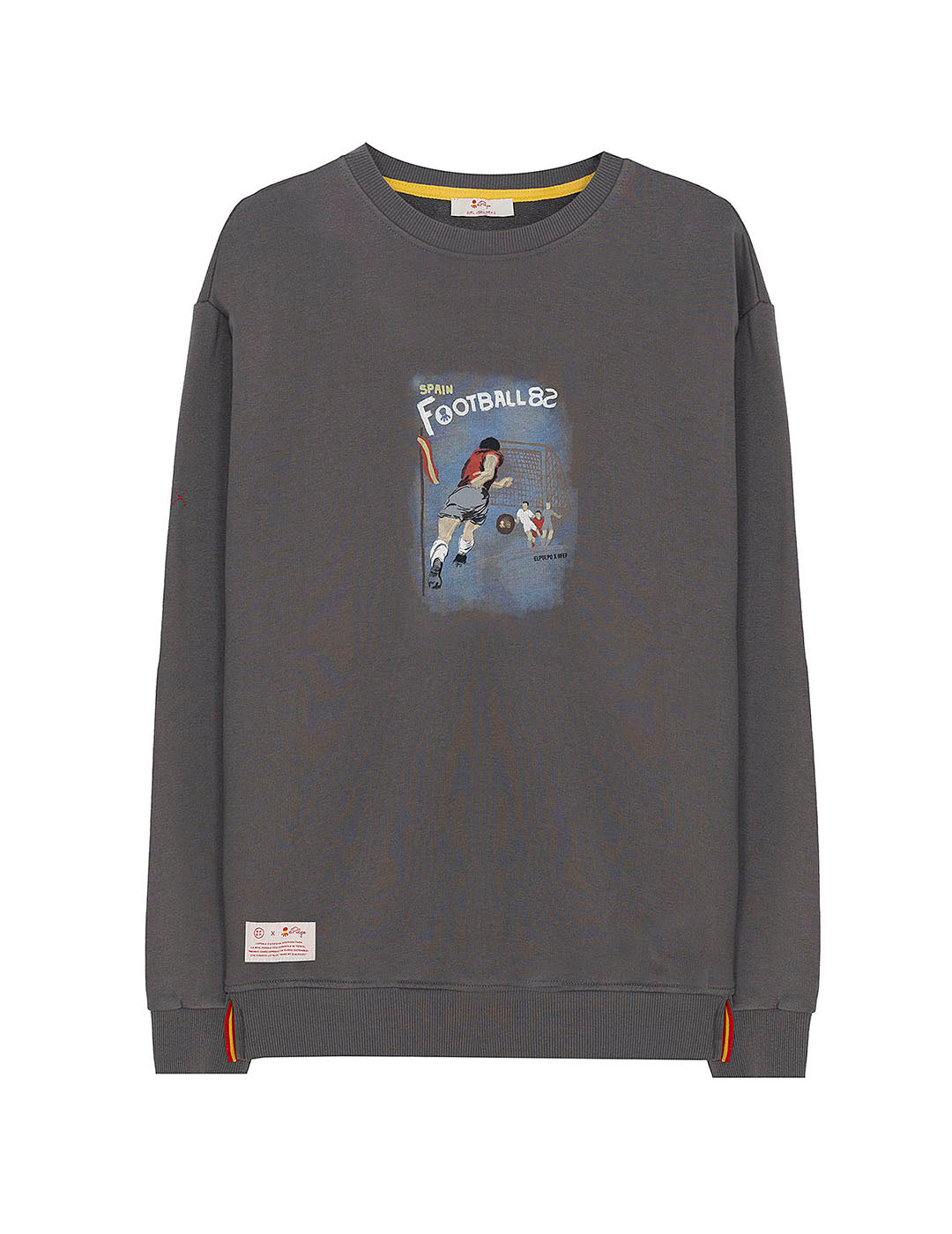 SWEATSHIRT VINTAGE RFEF COM ESTAMPA DE FUTEBOL CARVÃO