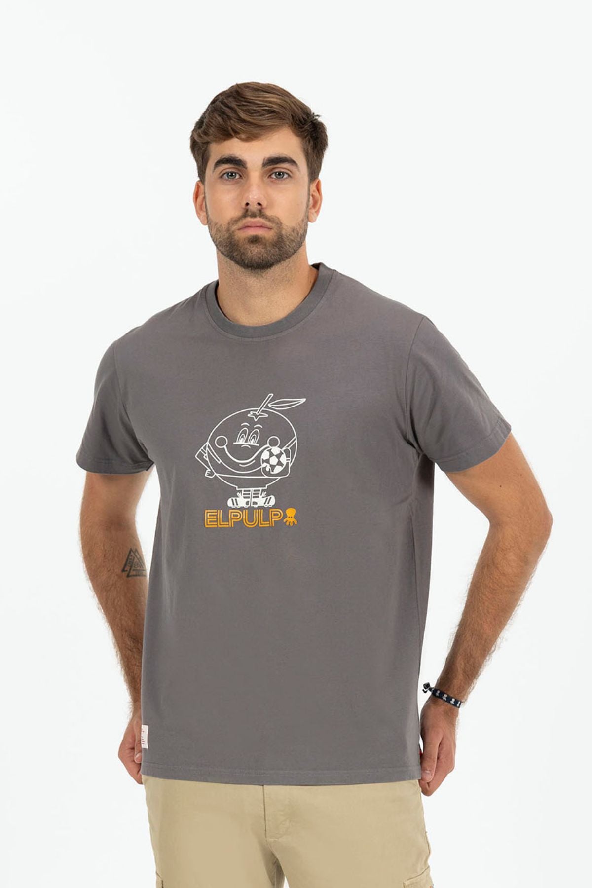 CAMISETA ESTAMPADO SILUETA NARANJITO CARBÓN