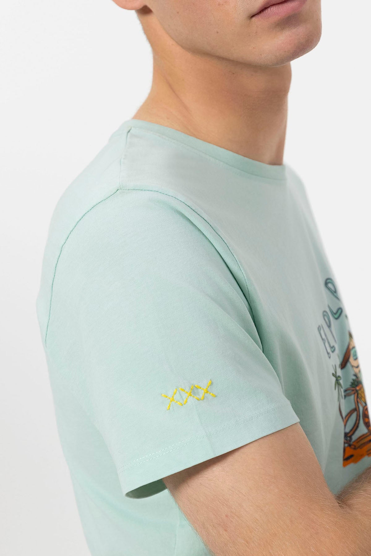 CAMISETA ESTAMPADO BEACH HOUSE AZUL TURQUESA