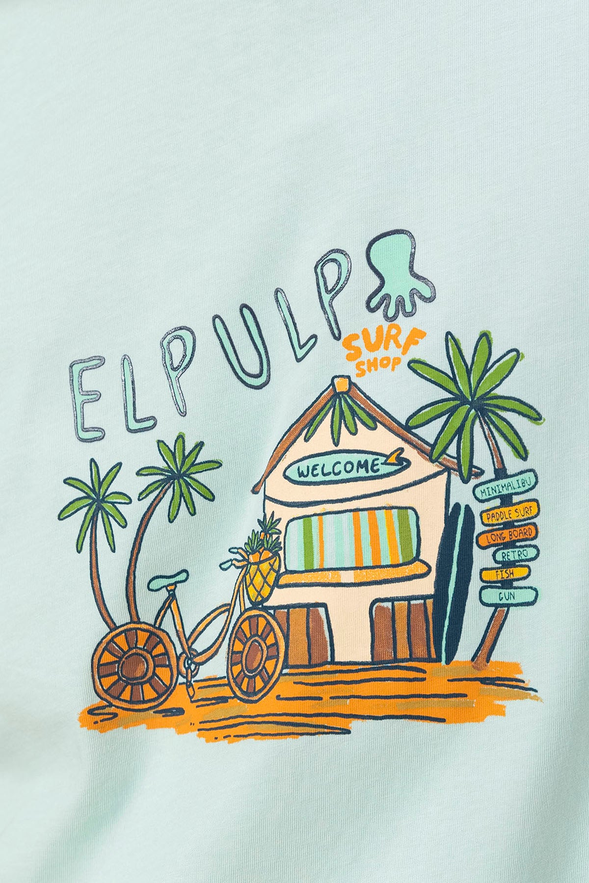 CAMISETA ESTAMPADO BEACH HOUSE AZUL TURQUESA