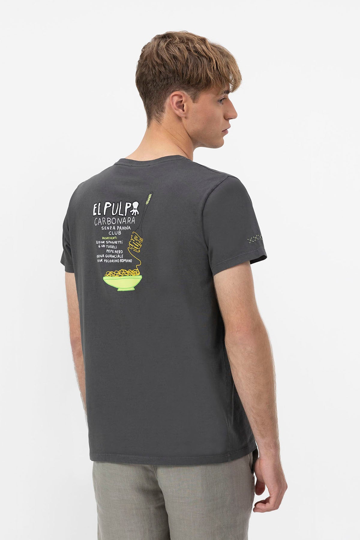 T-SHIRT OCTOPUS CARBONARA ANTRACITE ESTAMPADA