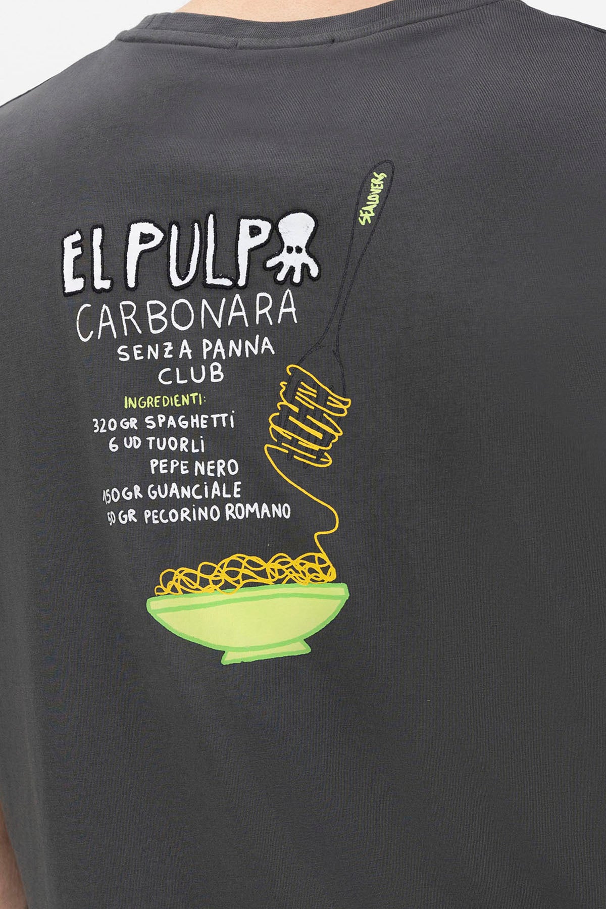 T-SHIRT OCTOPUS CARBONARA ANTRACITE ESTAMPADA