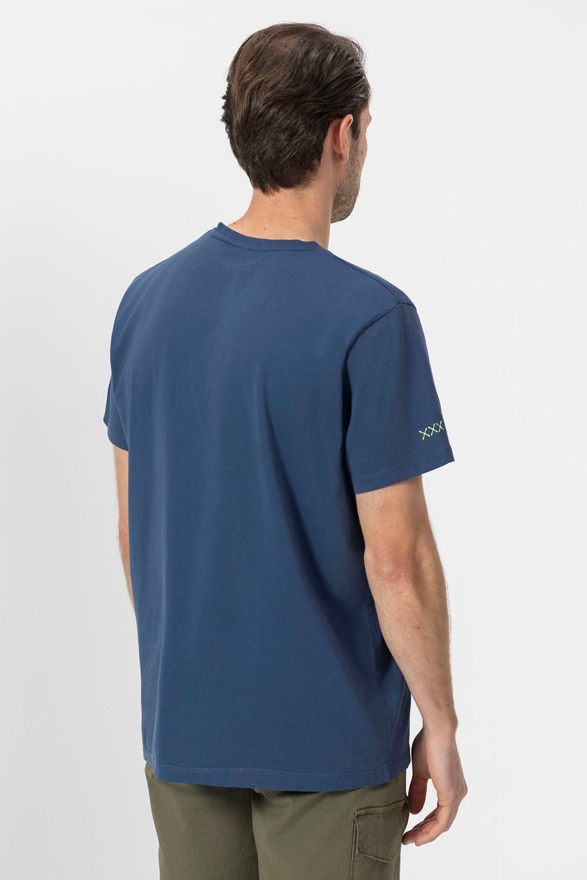 DELAVÉ NAVY BLUE ESSENTIALS OARS PRINTED T-SHIRT