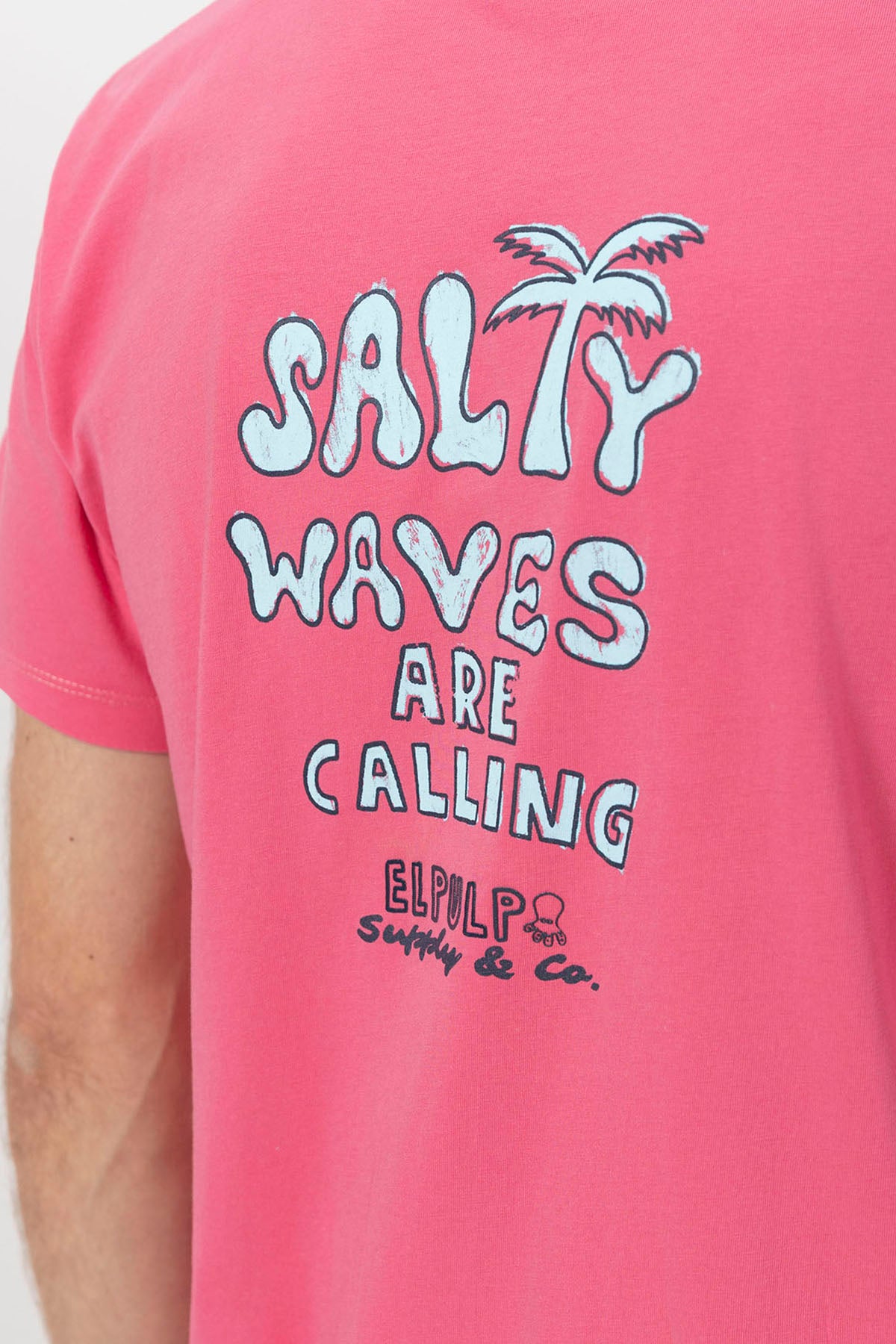 SALTY WAVES PRINTED T-SHIRT BUBBLE BUBBLE PINK