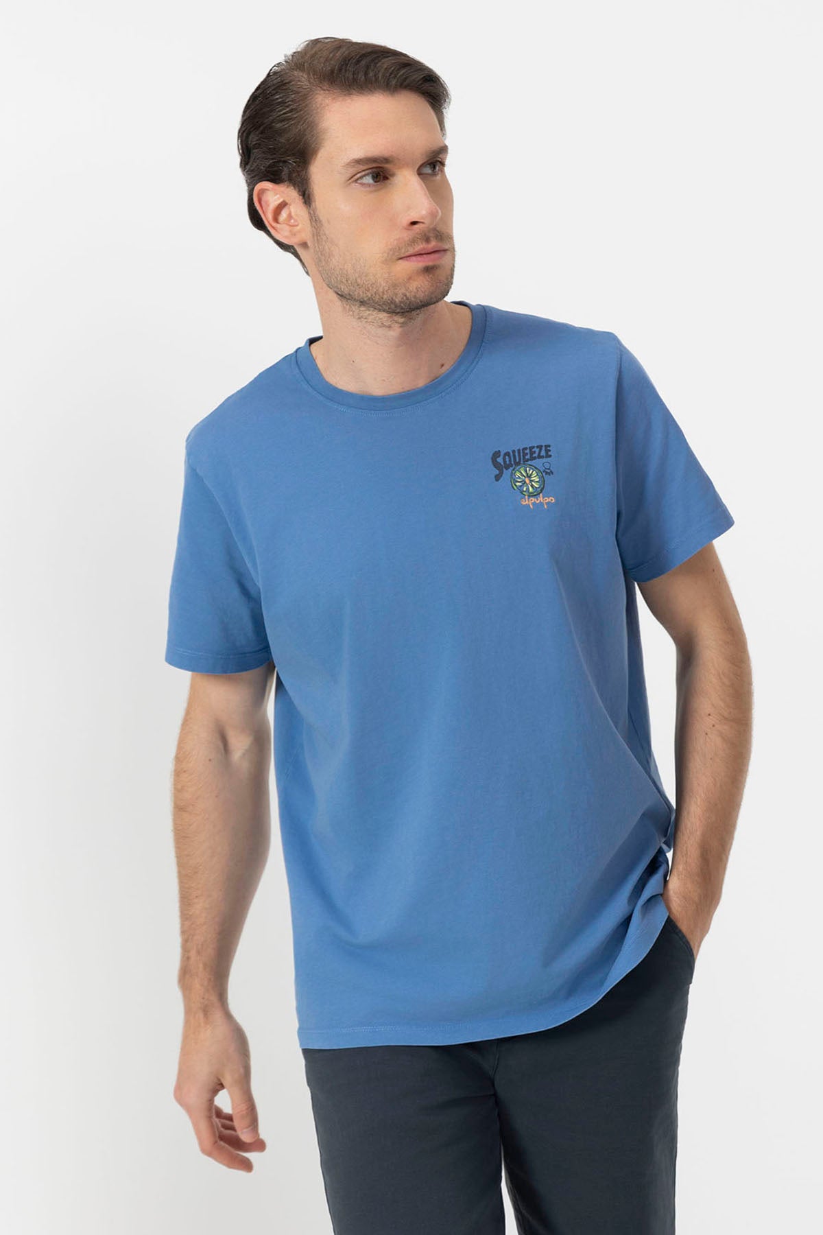 INDIGO SQUEEZE PRINTED T-SHIRT