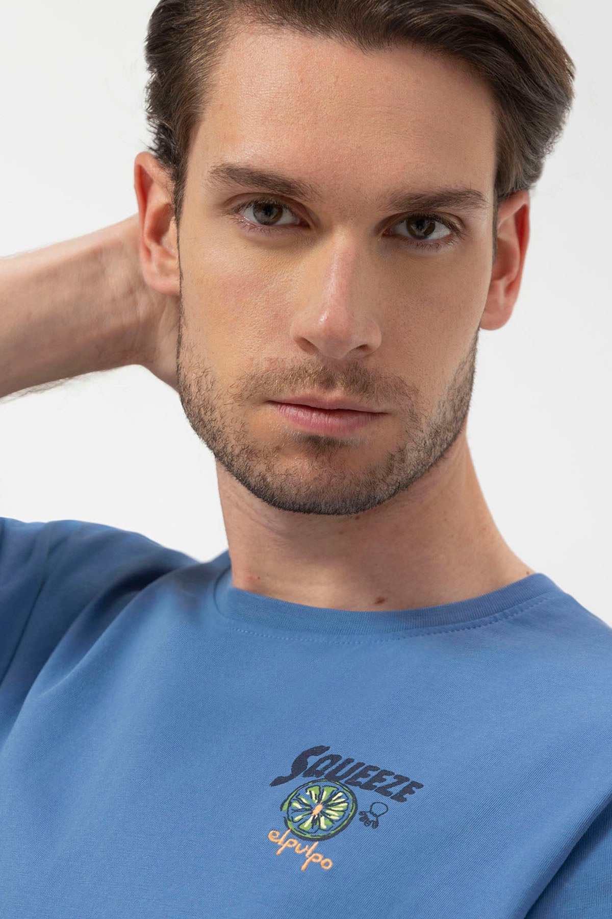 INDIGO SQUEEZE PRINTED T-SHIRT