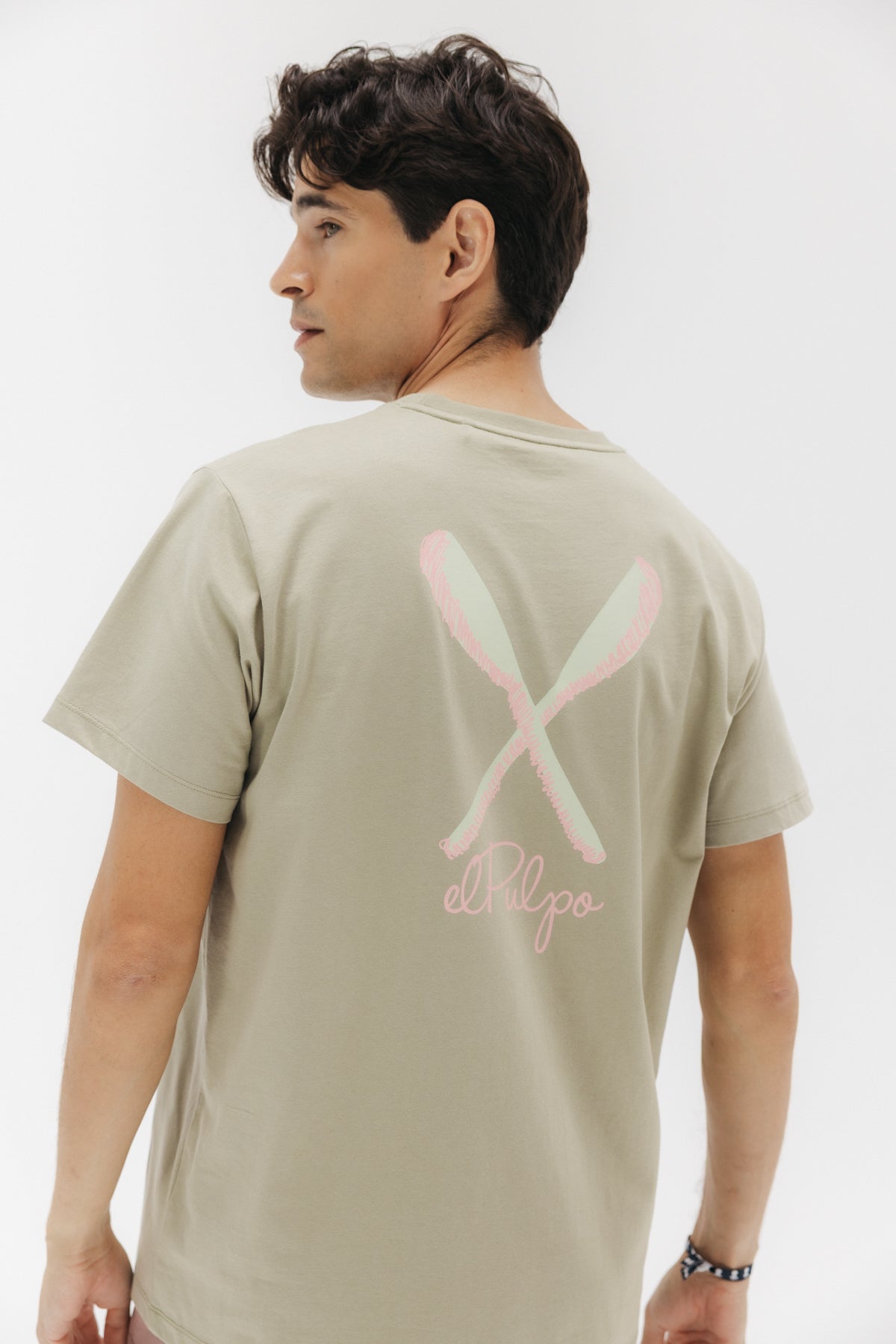 T-SHIRT KHAKI GREEN DRAWN BLADE