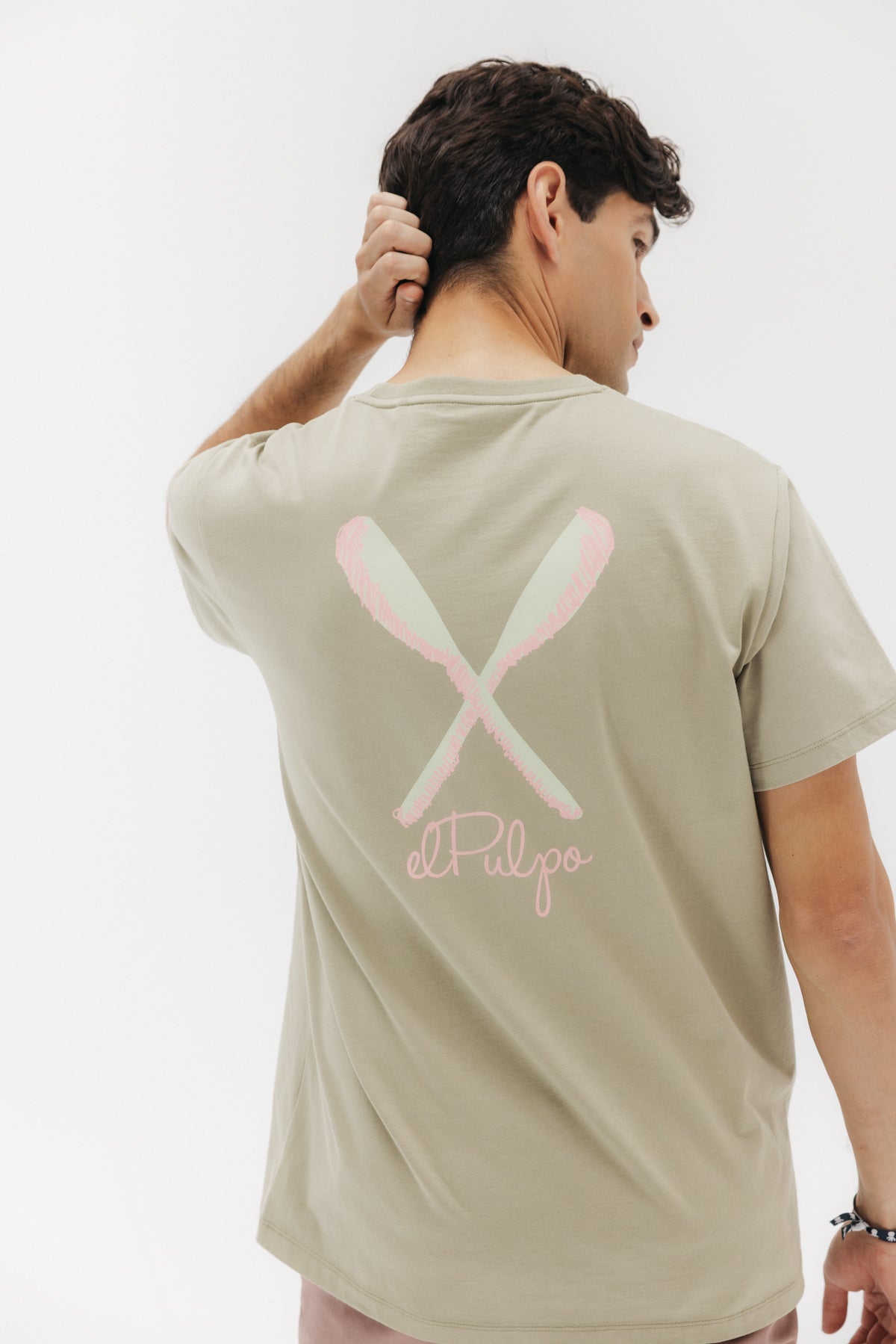 T-SHIRT KHAKI GREEN DRAWN BLADE