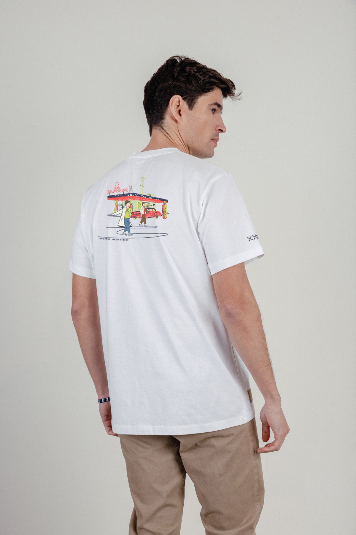 Camiseta estampado petrol station blanco puro