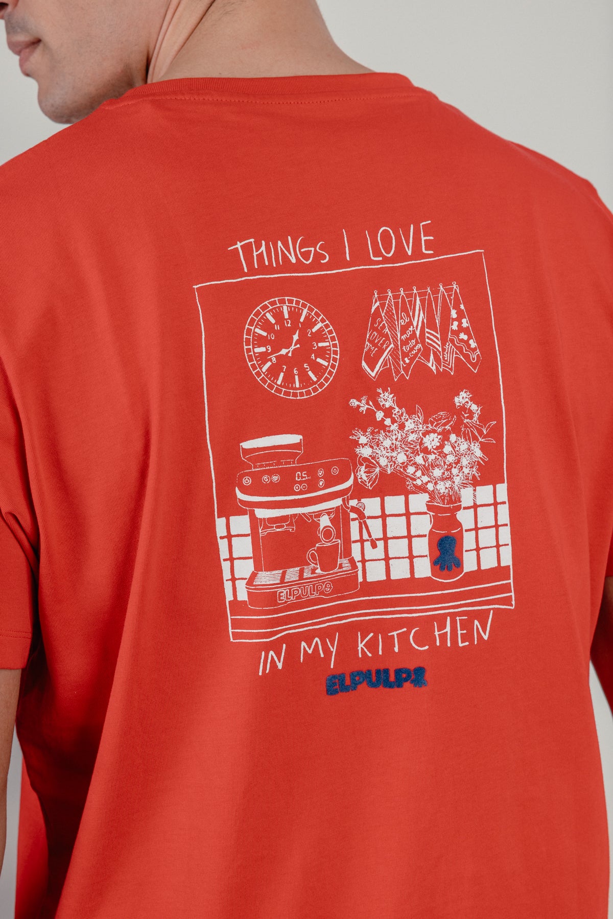 Camiseta estampado my kitchen rojo