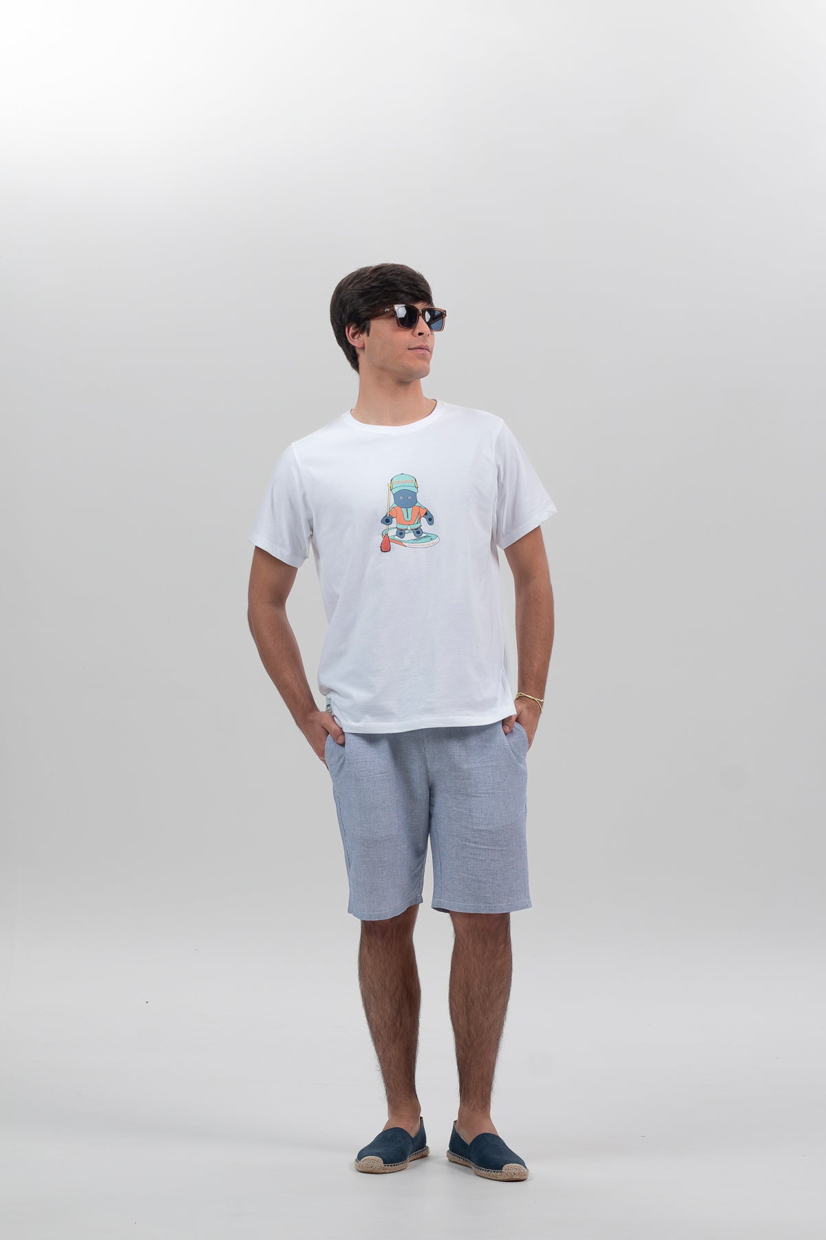 Camiseta elPulpo paddle surf blanco puro