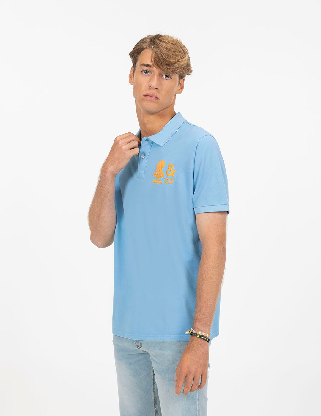 POLO PULPO & CO AZUL CELESTE