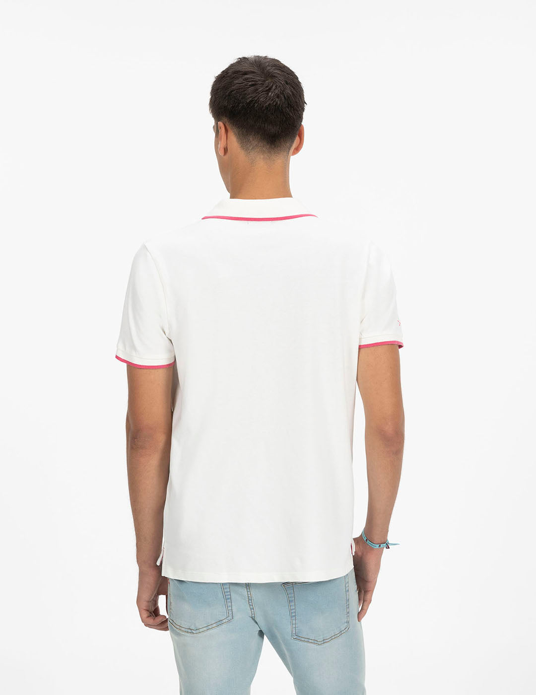 PURE WHITE CONTRASTING SHORT SLEEVE POLO