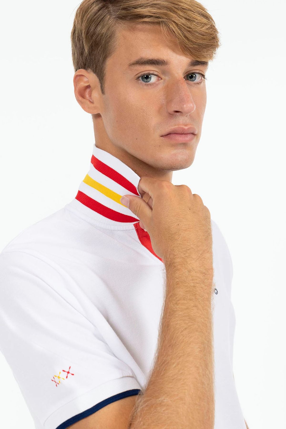 POLO PRINTED OCTOPUS AND LITTLE ORANGE WITH PURE WHITE CONTRASTS