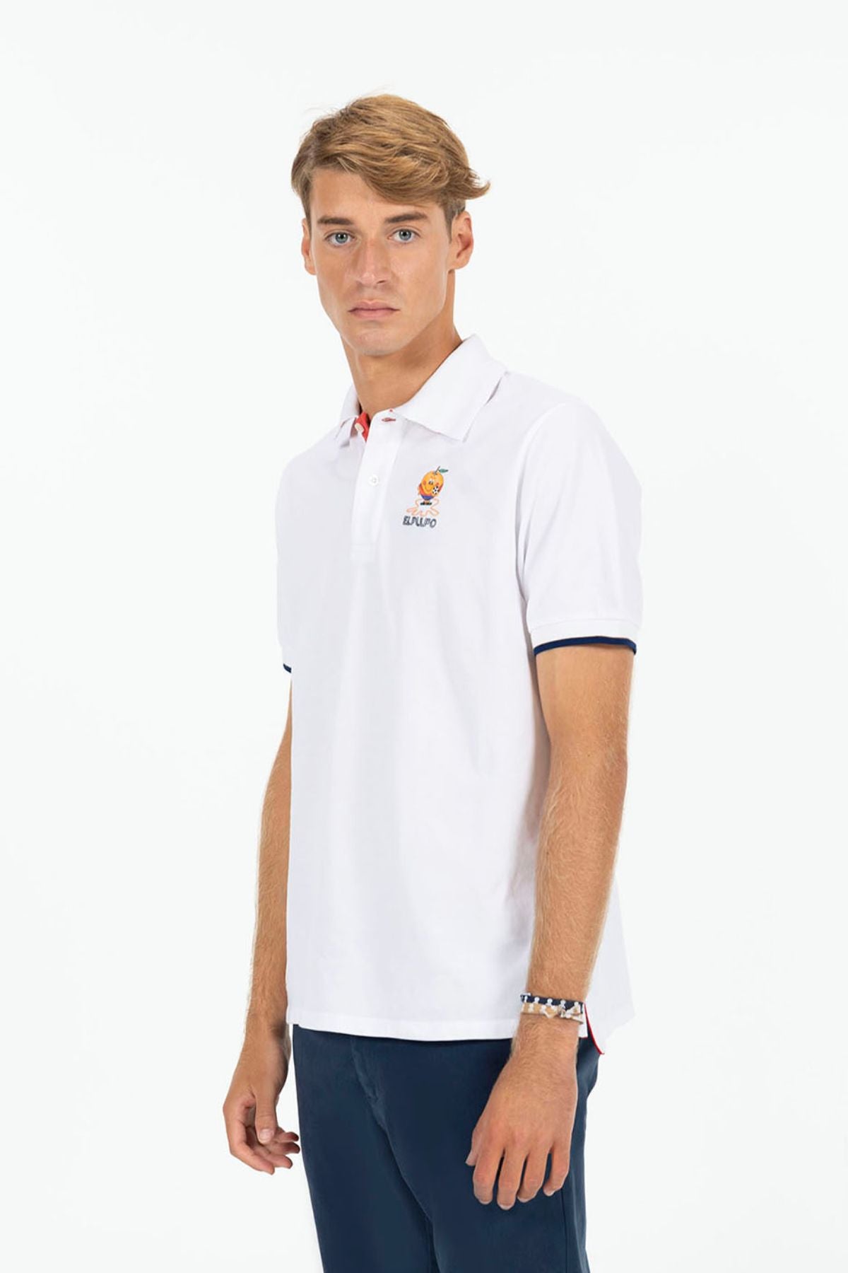 POLO PRINTED OCTOPUS AND LITTLE ORANGE WITH PURE WHITE CONTRASTS