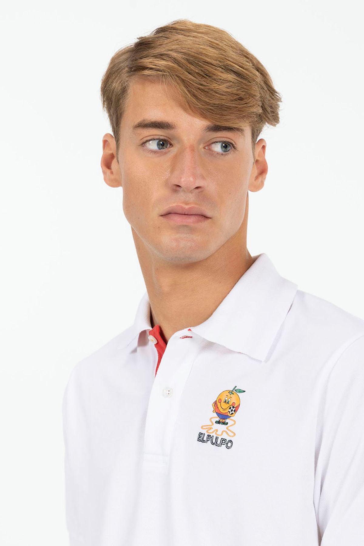 POLO PRINTED OCTOPUS AND LITTLE ORANGE WITH PURE WHITE CONTRASTS