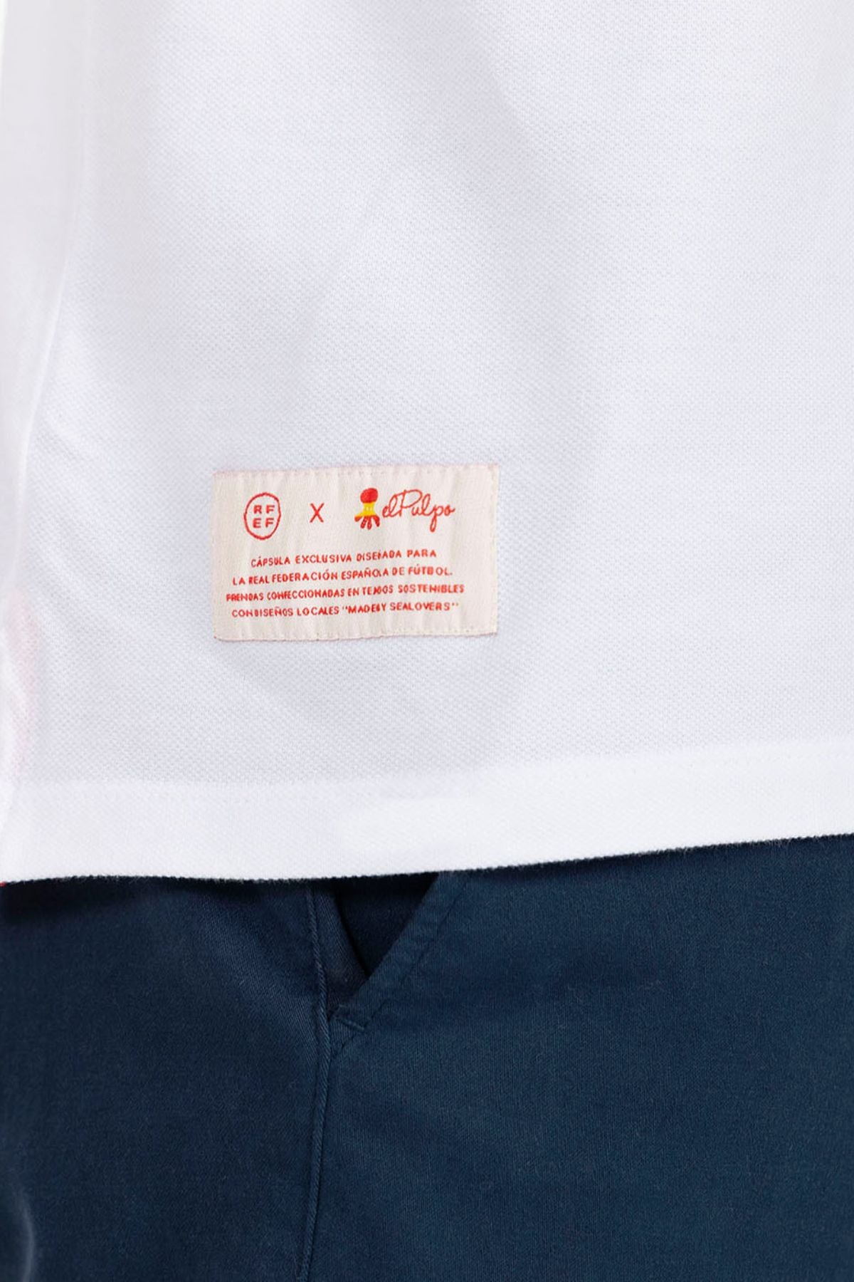 POLO PRINTED OCTOPUS AND LITTLE ORANGE WITH PURE WHITE CONTRASTS