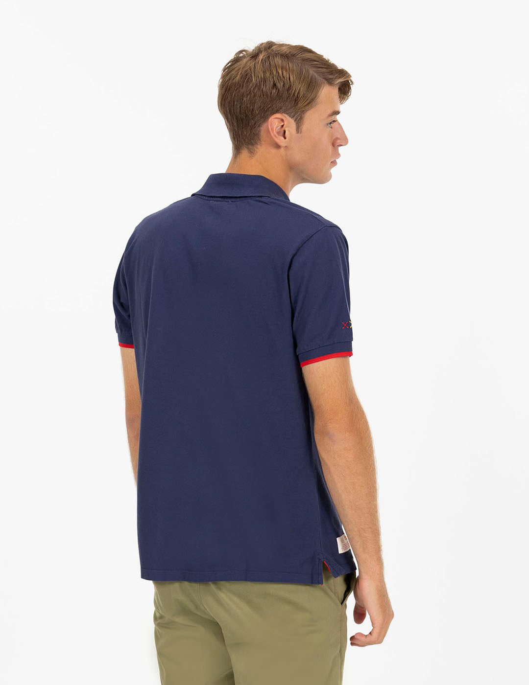 OCTOPUS AND LITTLE ORANGE PRINTED POLO WITH NAVY BLUE CONTRASTS