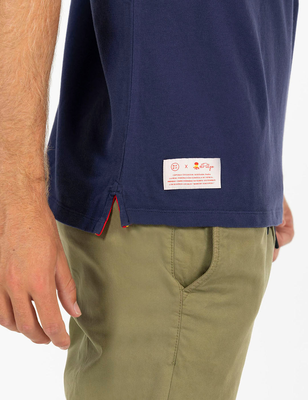 OCTOPUS AND LITTLE ORANGE PRINTED POLO WITH NAVY BLUE CONTRASTS