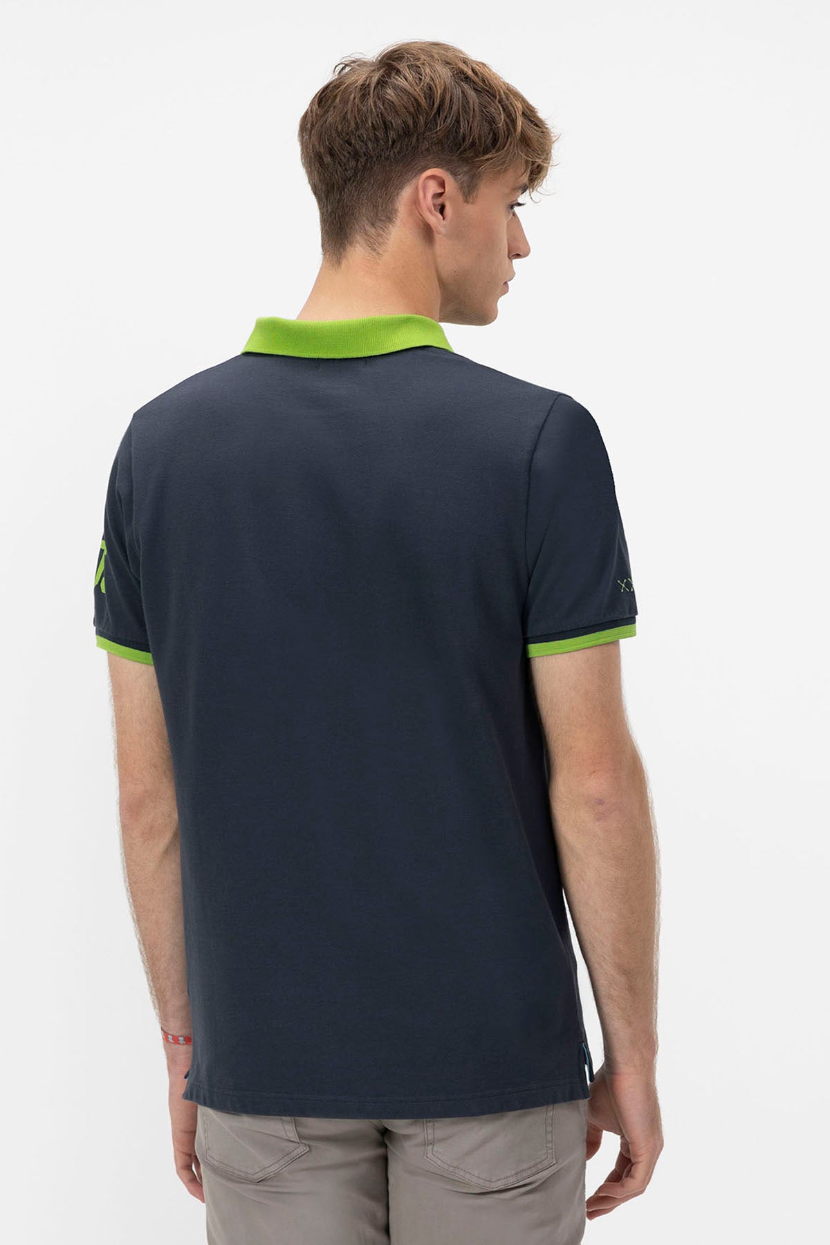 NAVY BLUE CONTRASTING LOGOS POLO
