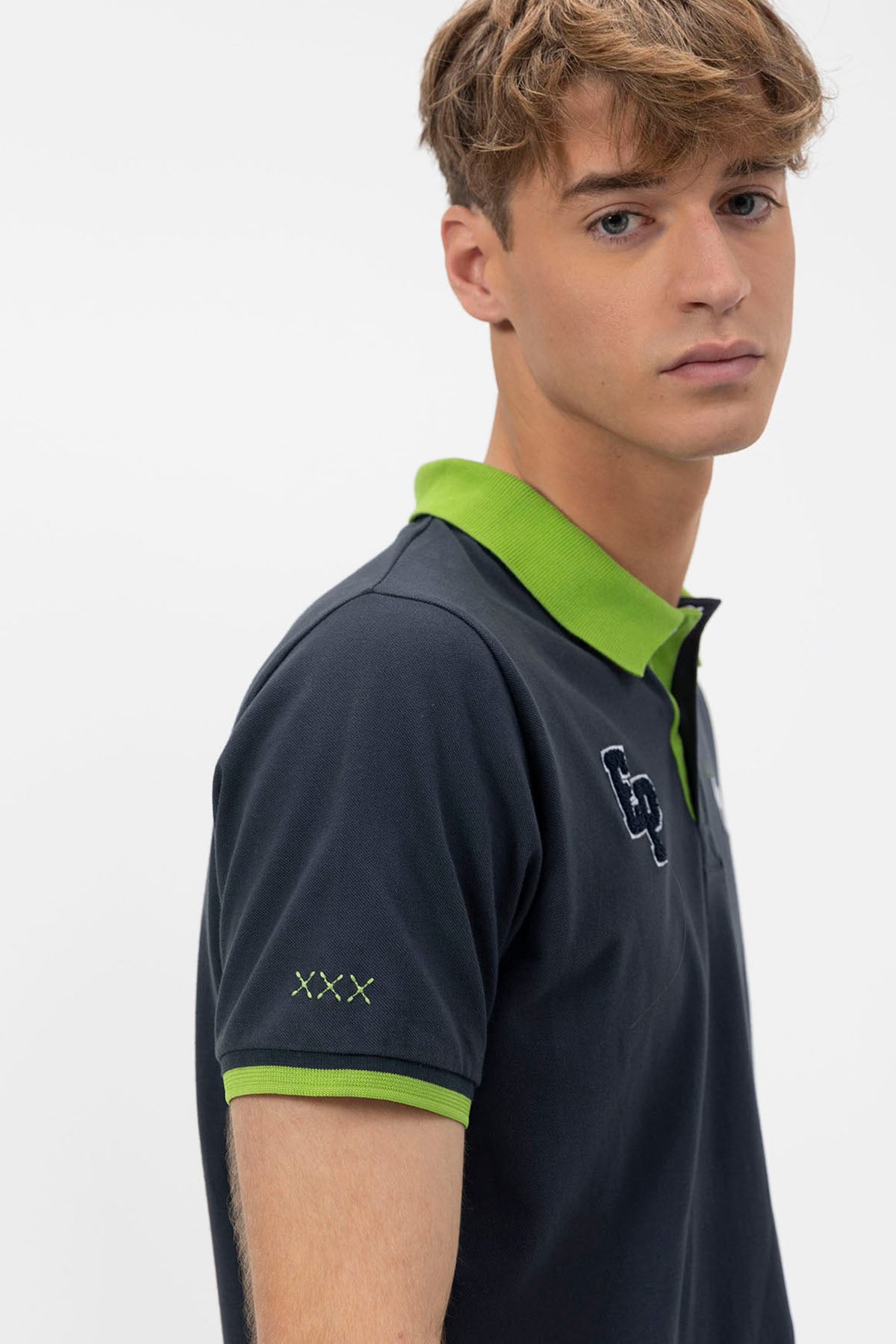 NAVY BLUE CONTRASTING LOGOS POLO