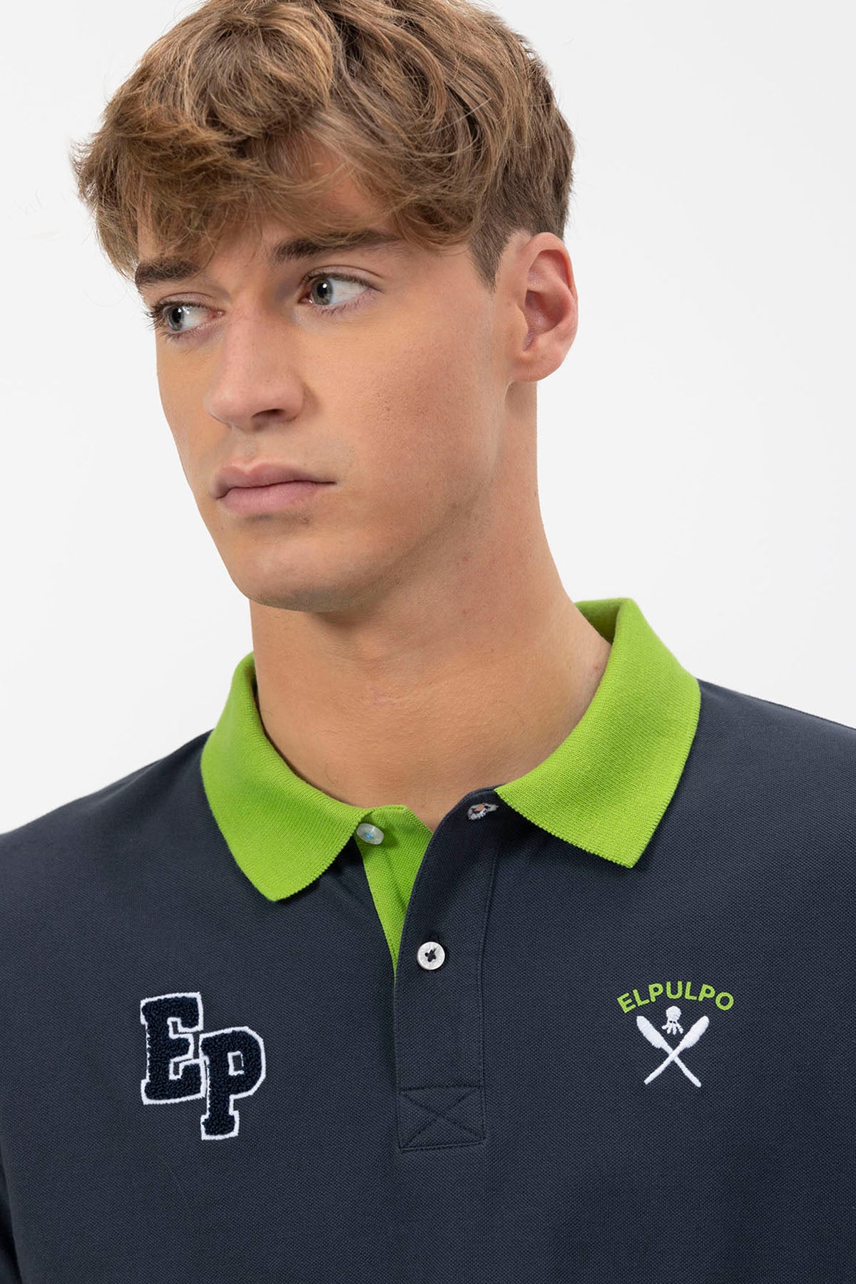 NAVY BLUE CONTRASTING LOGOS POLO