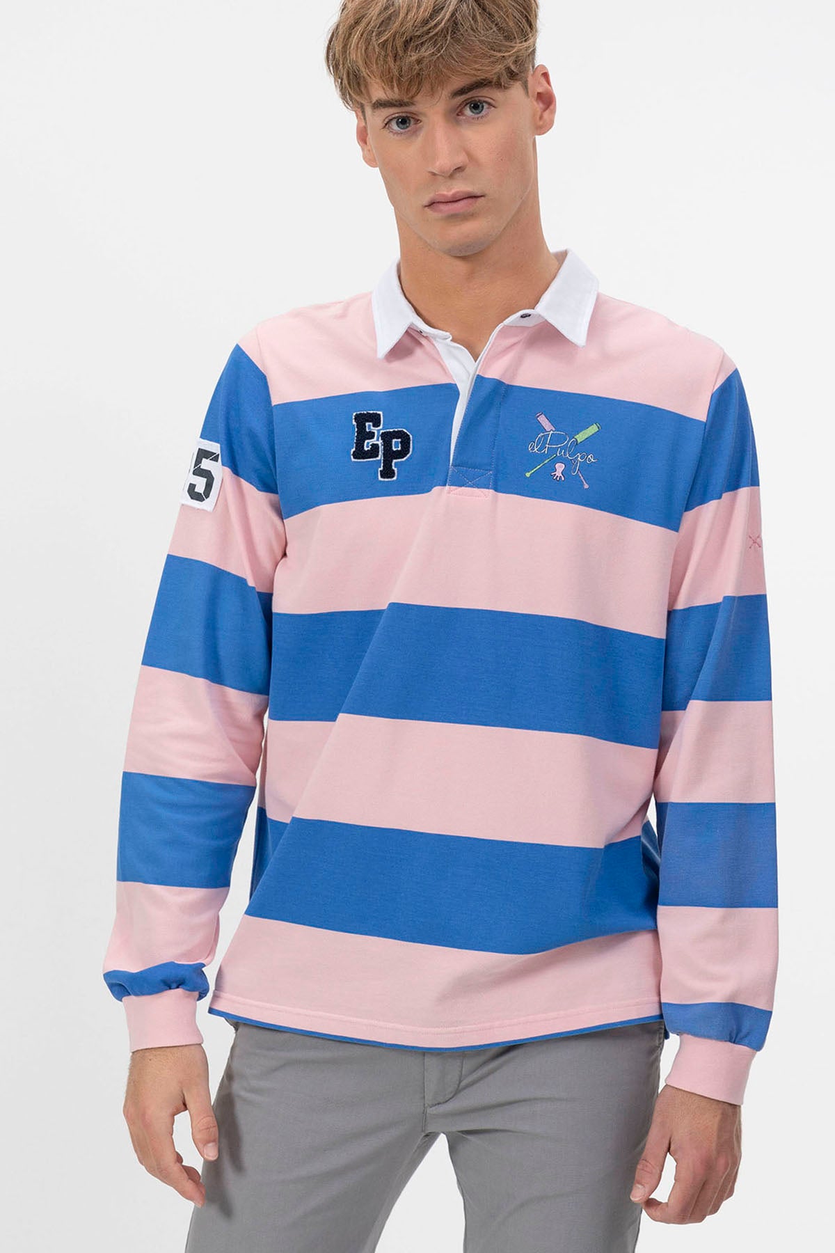 ELPULPO ESSENTIALS PINK RUGBY POLO SHIRT