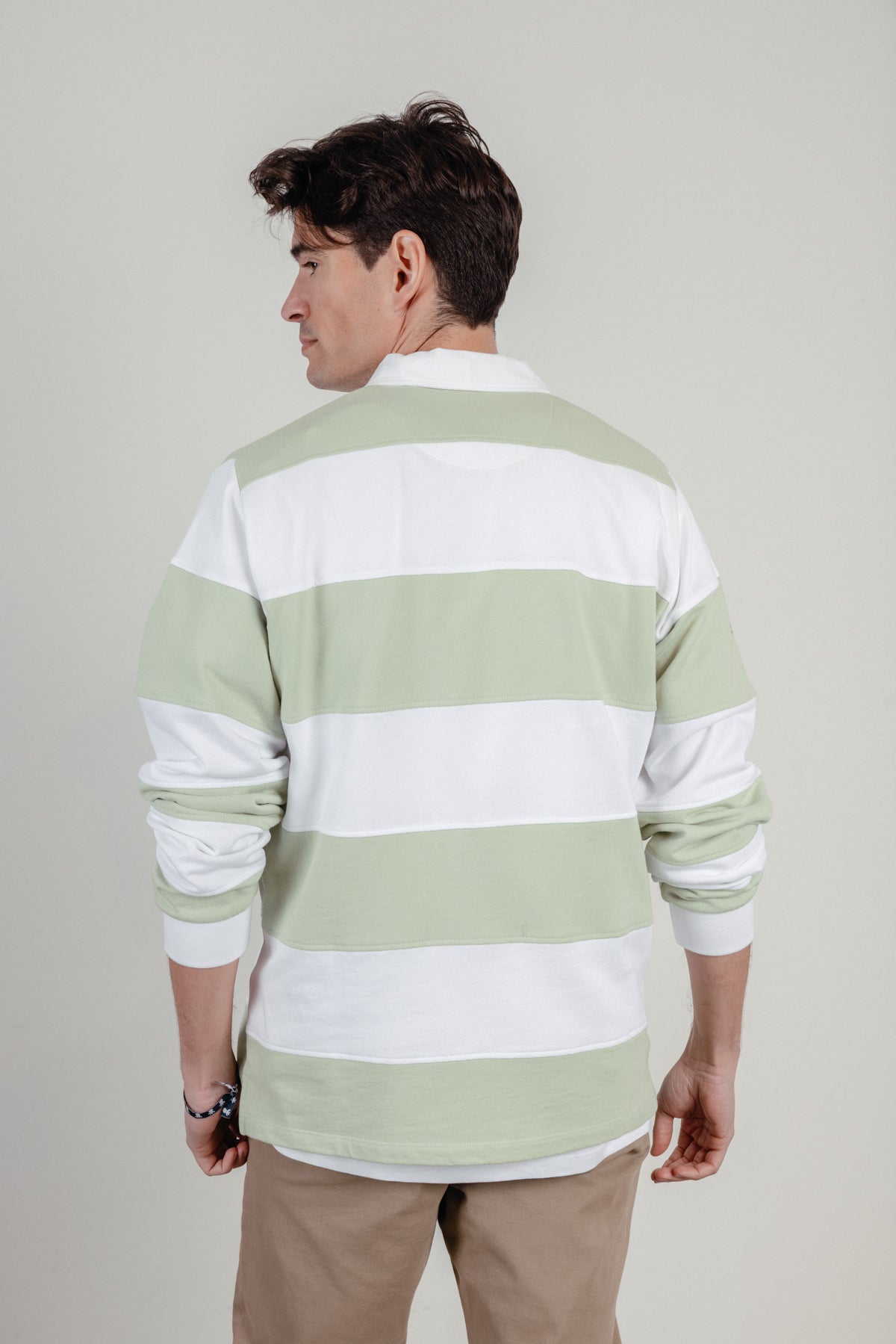 Polo manga larga rugby bandera verde menta