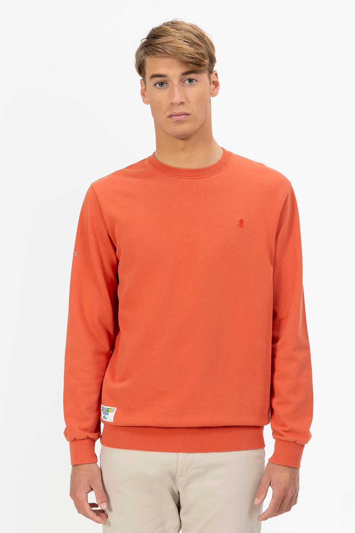 WASHED SWEATSHIRT WITH BLUSH TONE LOGO