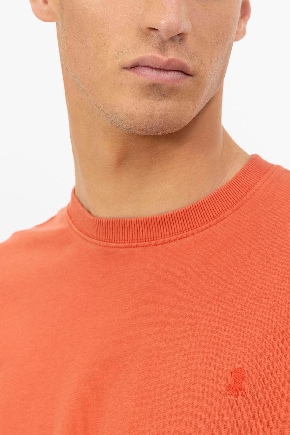 WASHED SWEATSHIRT WITH BLUSH TONE LOGO