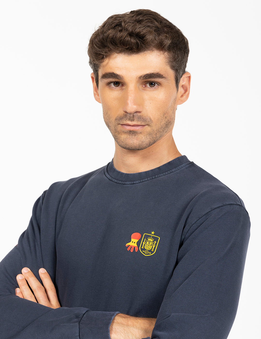RFEF SWEATSHIRT DELAVÉ SHIELD AZUL MARINHO