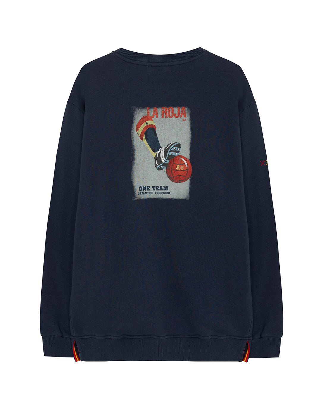 SWEATSHIRT LA ROJA AZUL MARINHO COM ESTAMPA DELAVÉ BALL