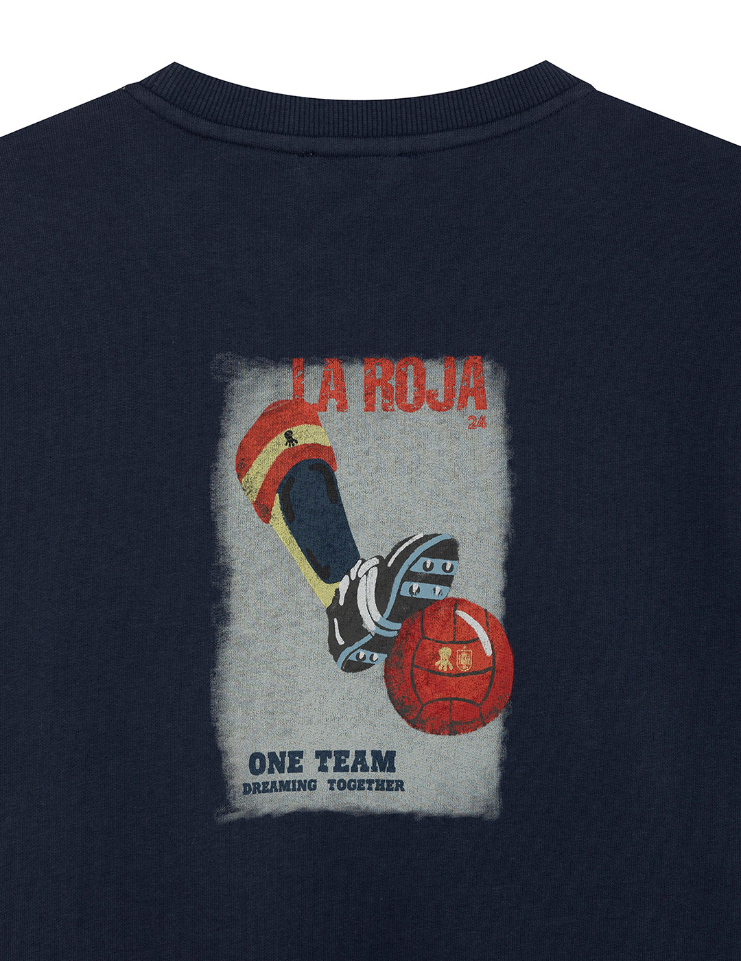 SWEATSHIRT LA ROJA AZUL MARINHO COM ESTAMPA DELAVÉ BALL