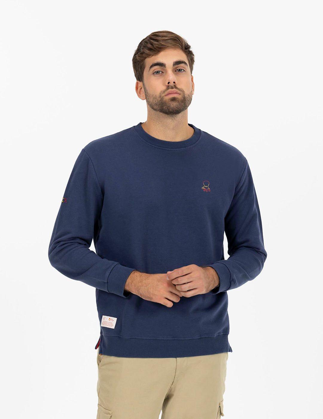 SWEATSHIRT LA ROJA AZUL MARINHO COM ESTAMPA DELAVÉ BALL