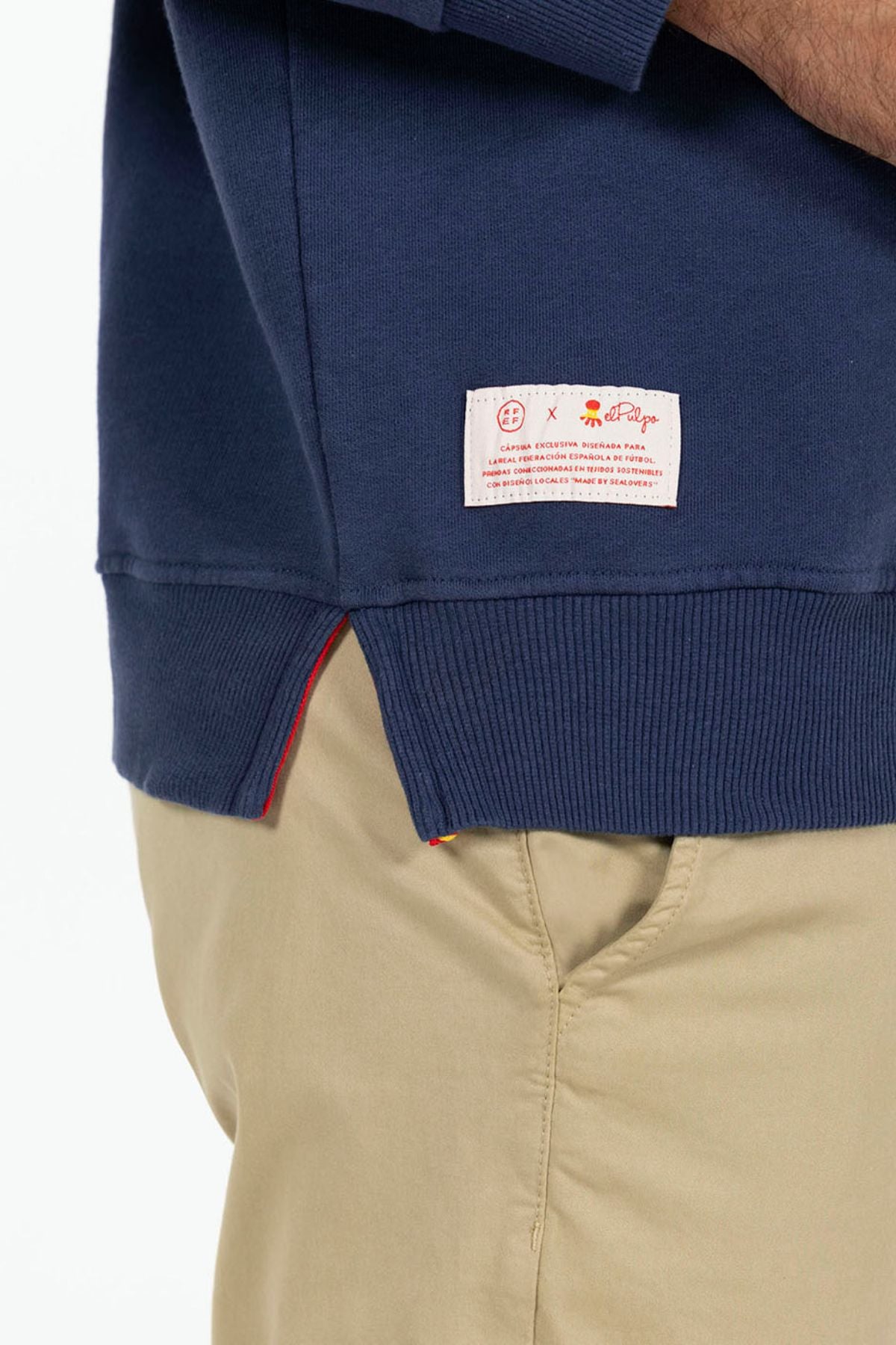 SUDADERA ESTAMPADO DIBUJADO BALÓN LA ROJA AZUL MARINO DELAVÉ