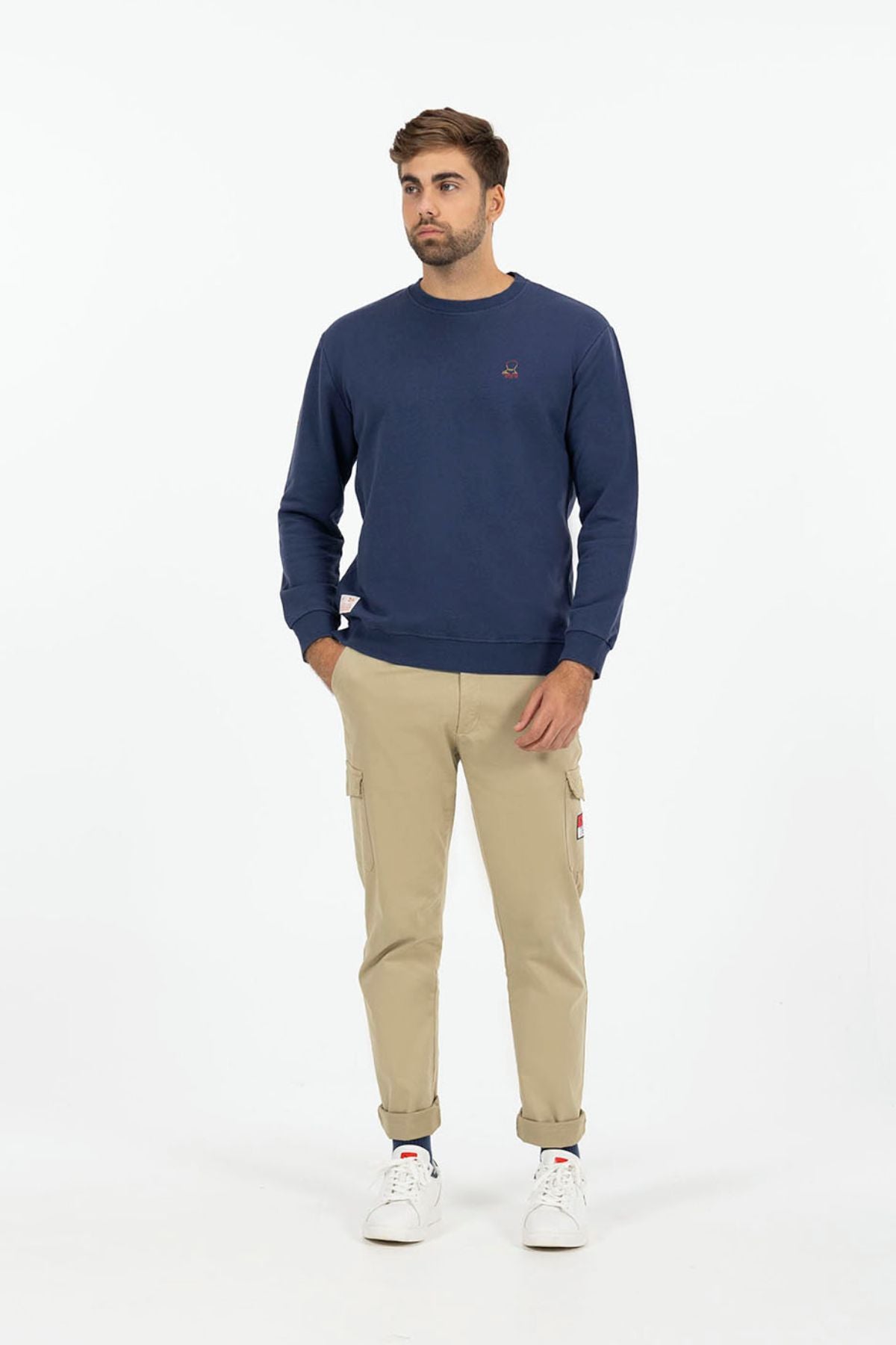 SUDADERA ESTAMPADO DIBUJADO BALÓN LA ROJA AZUL MARINO DELAVÉ