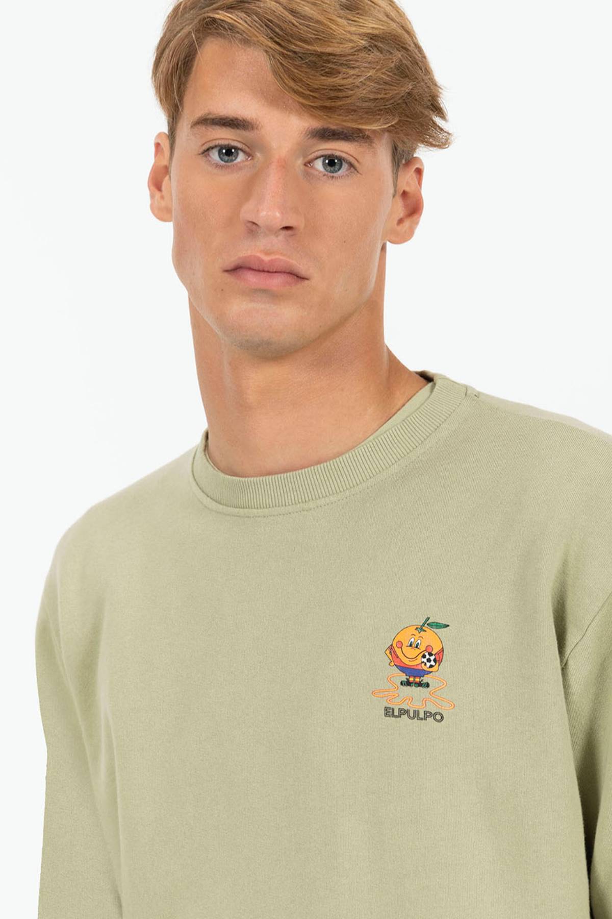 ORANGE CHEST PRINT SWEATSHIRT AND SAGE GREEN OCTOPUS