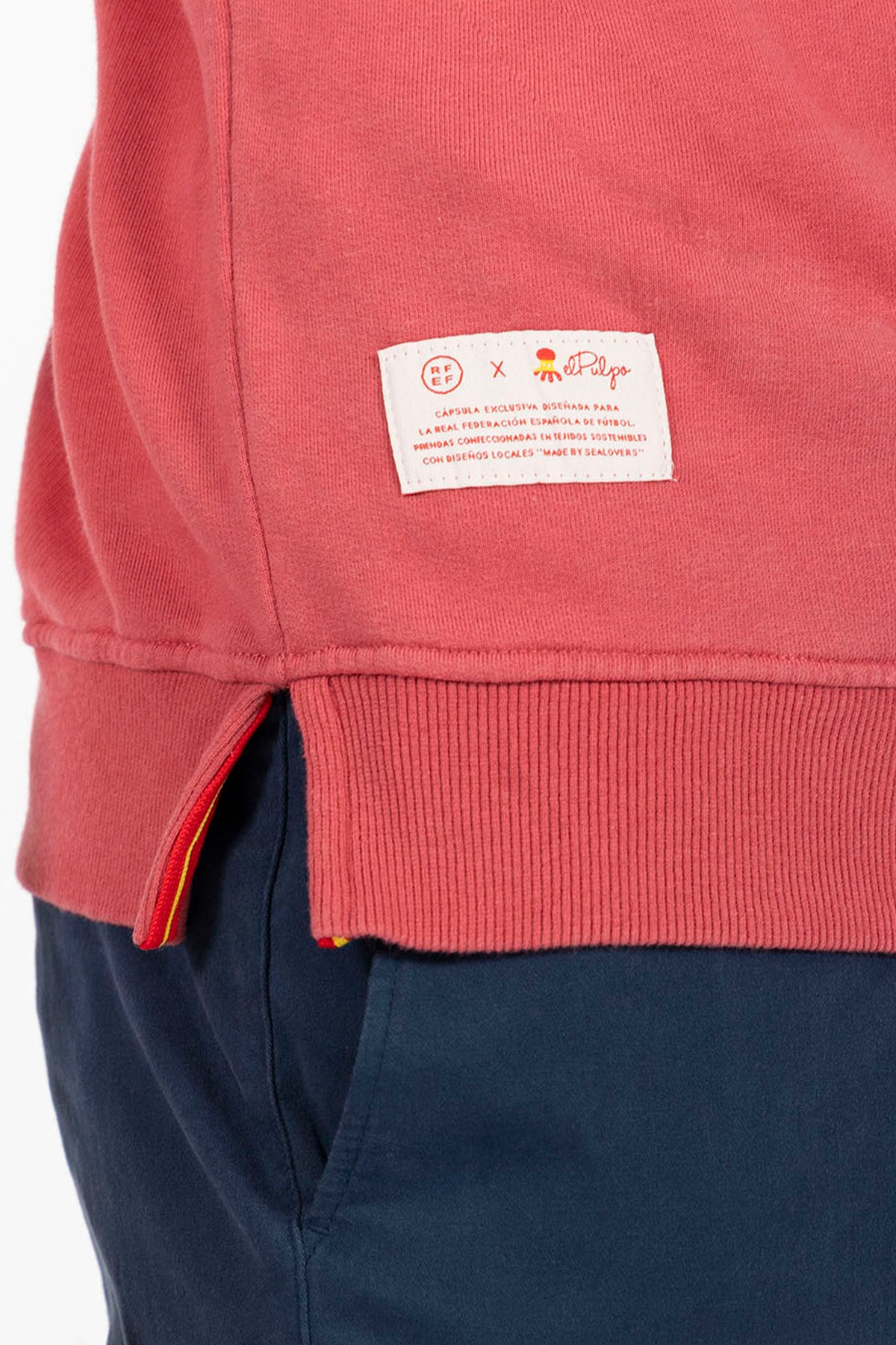 DELAVÉ RED ORANGE CONTRAST SILHOUETTE PRINT SWEATSHIRT