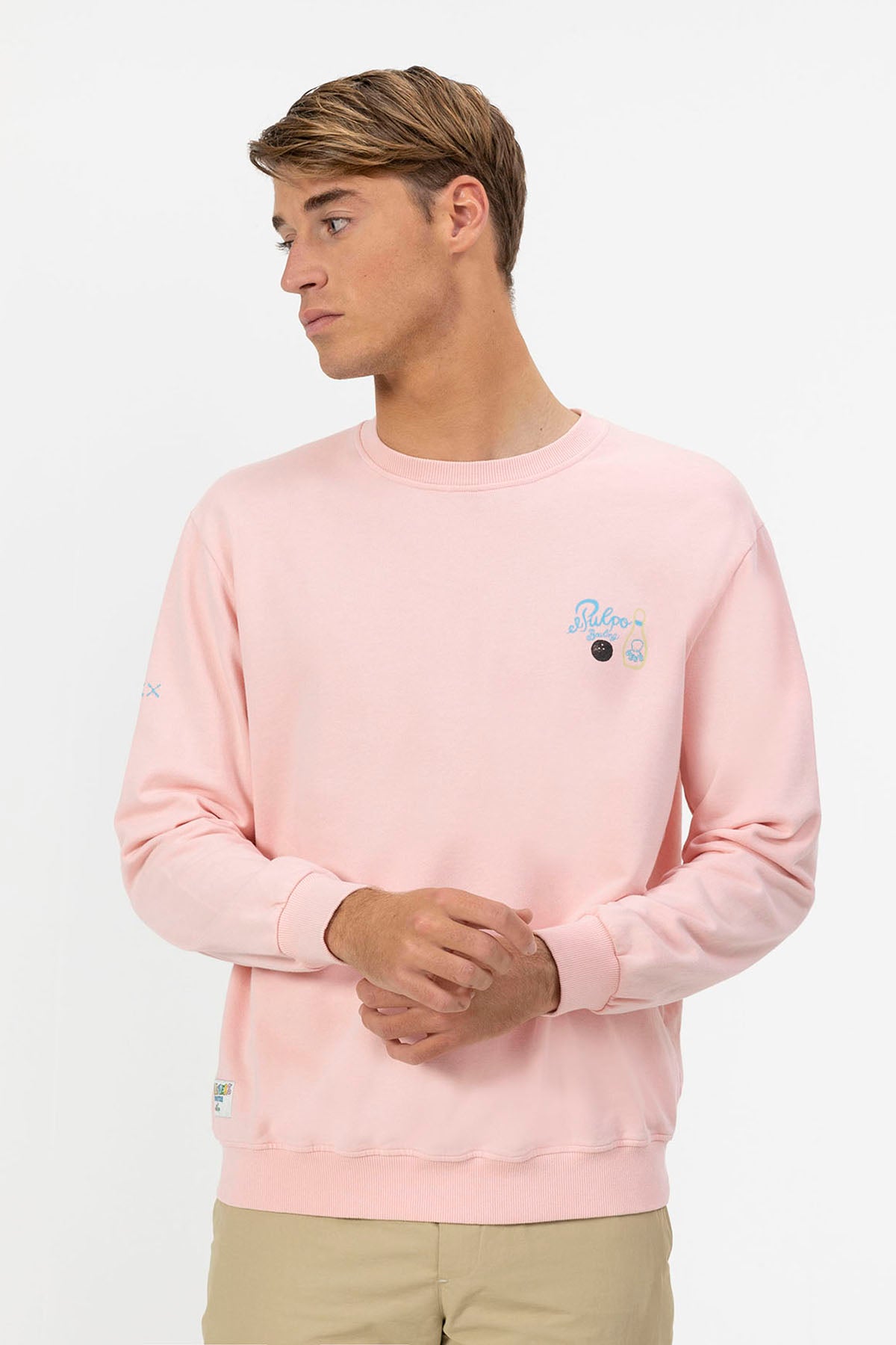 SUDADERA ESTAMPADO BOWLING CUSTOMS ROSA